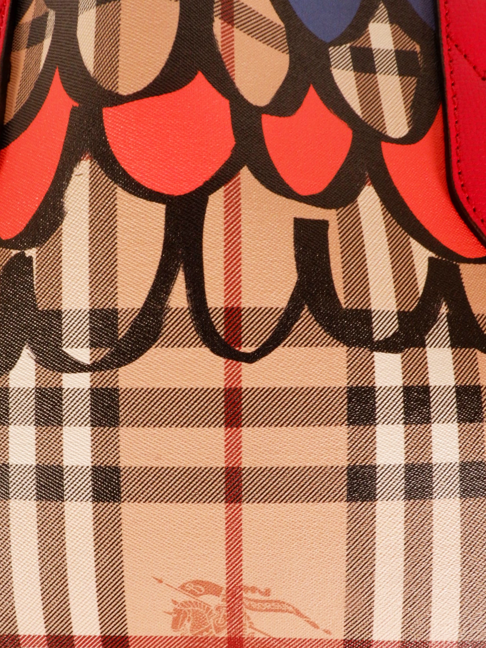 Burberry Trompe L'oeil Poppy Red Print Reversible Tote Bag