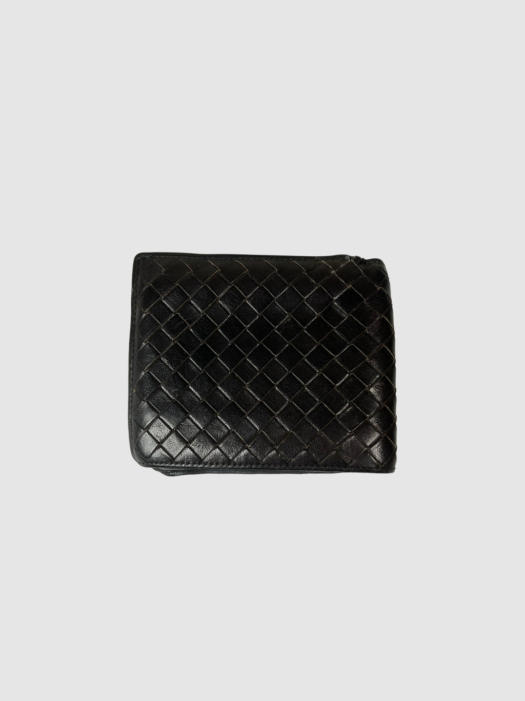 Intrecciato Weave Leather Wallet