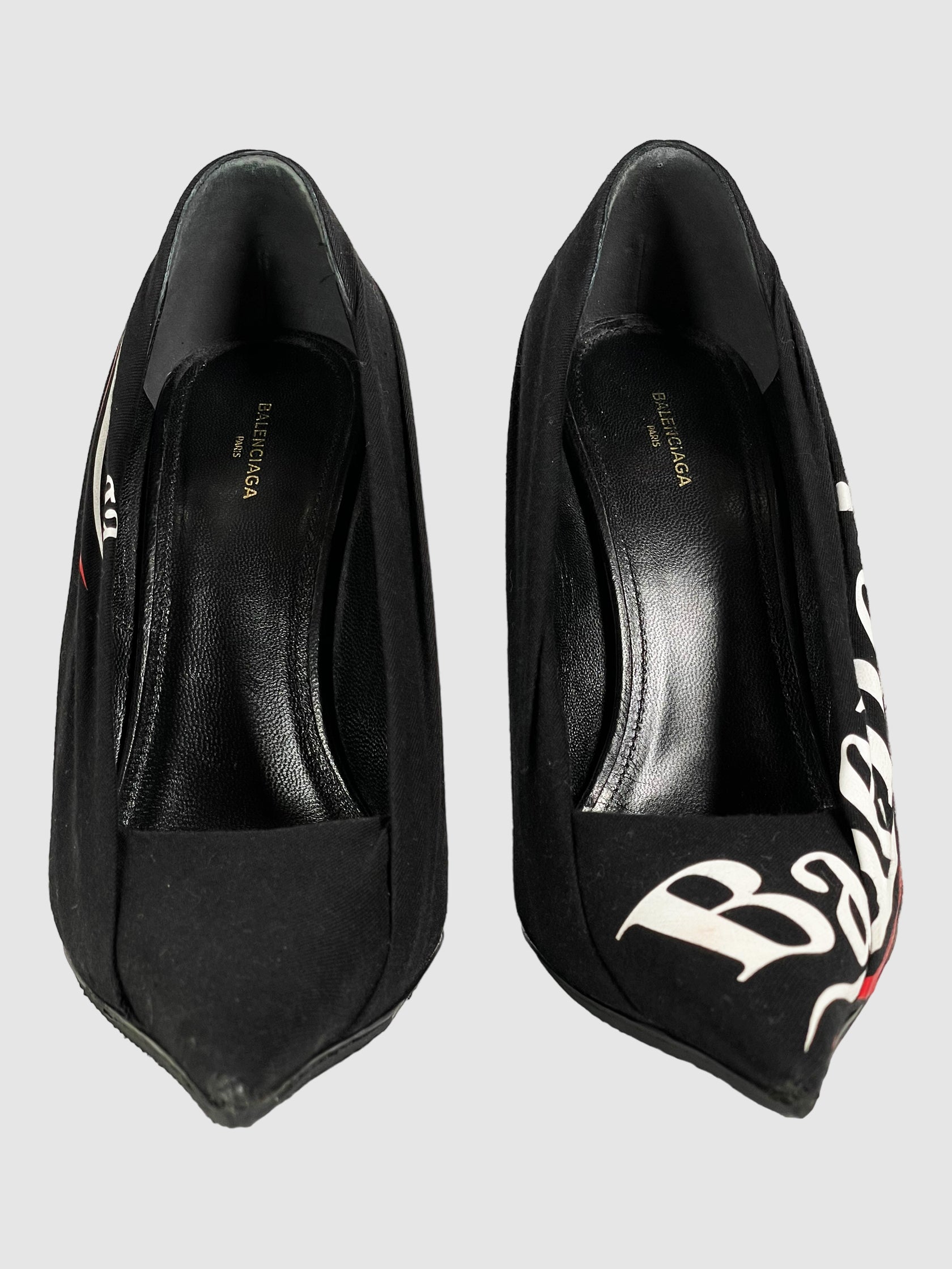 Logo Print Pointed Toe Pumps - Size 38