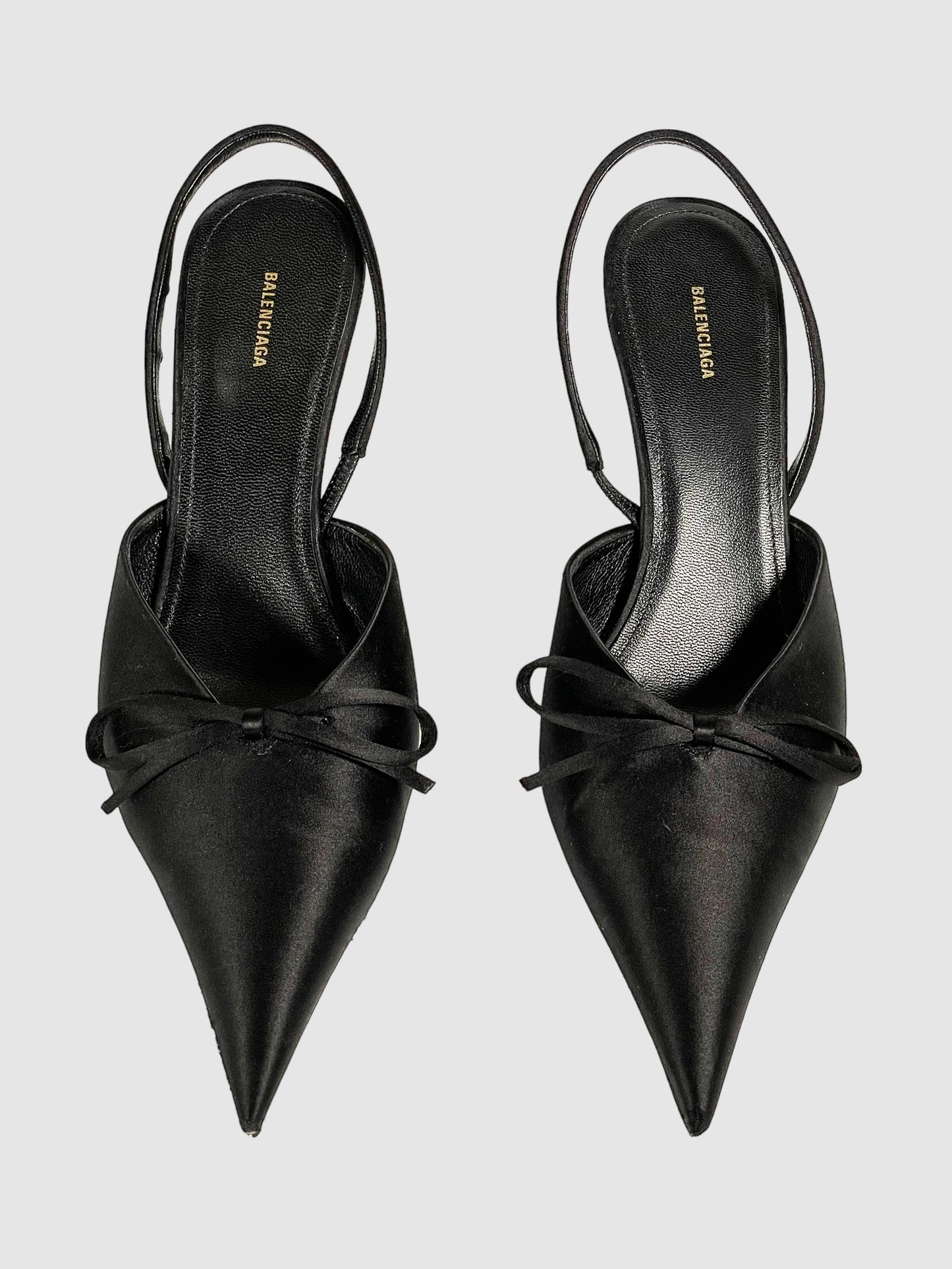 Balenciaga Satin Slingback Pumps - Size 38