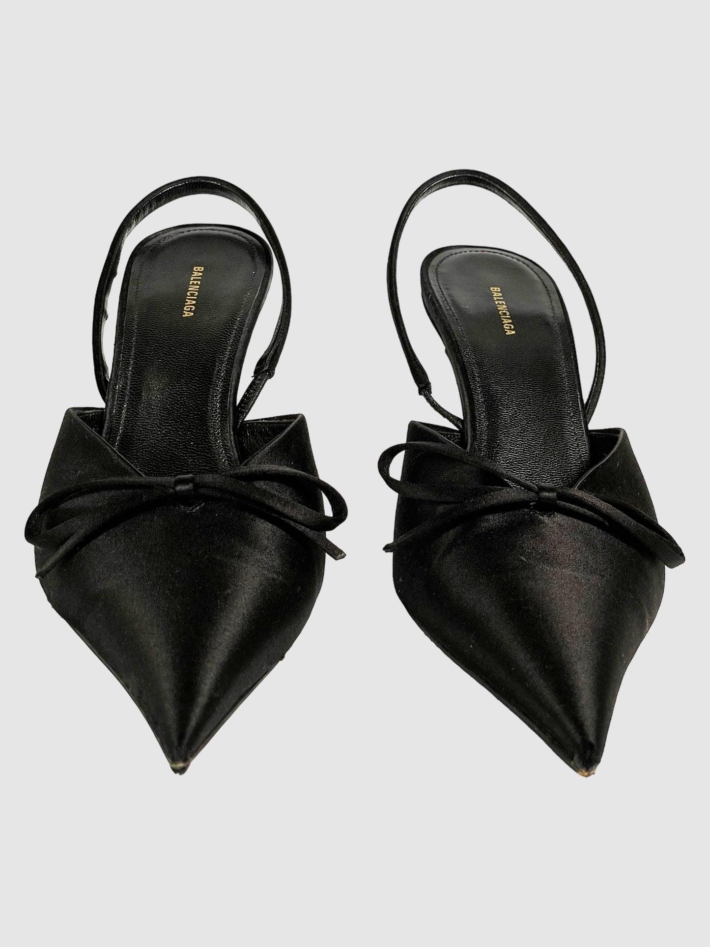 Balenciaga Satin Slingback Pumps - Size 38