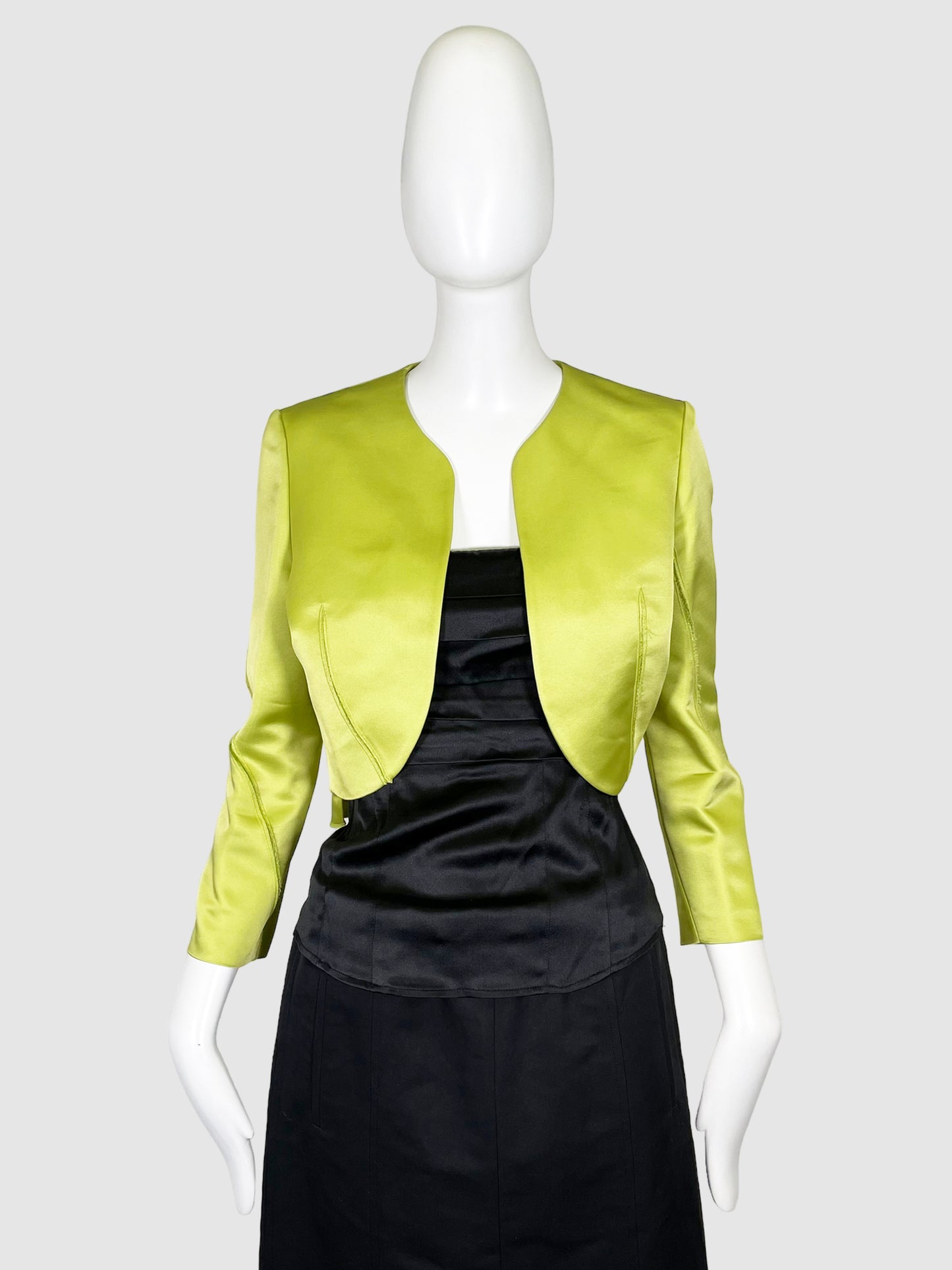 Balenciaga Satin Cropped Blazer - Size M