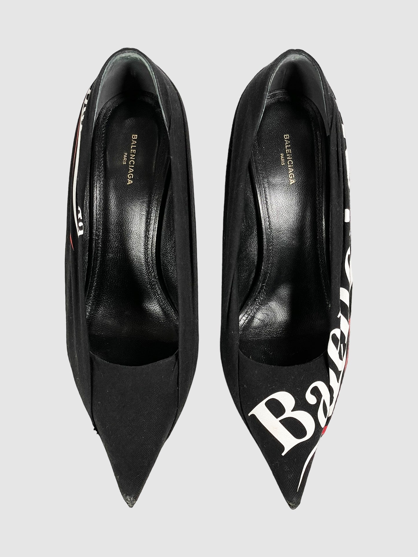 Balenciaga Printed Pointed Toe Pumps - Size 38