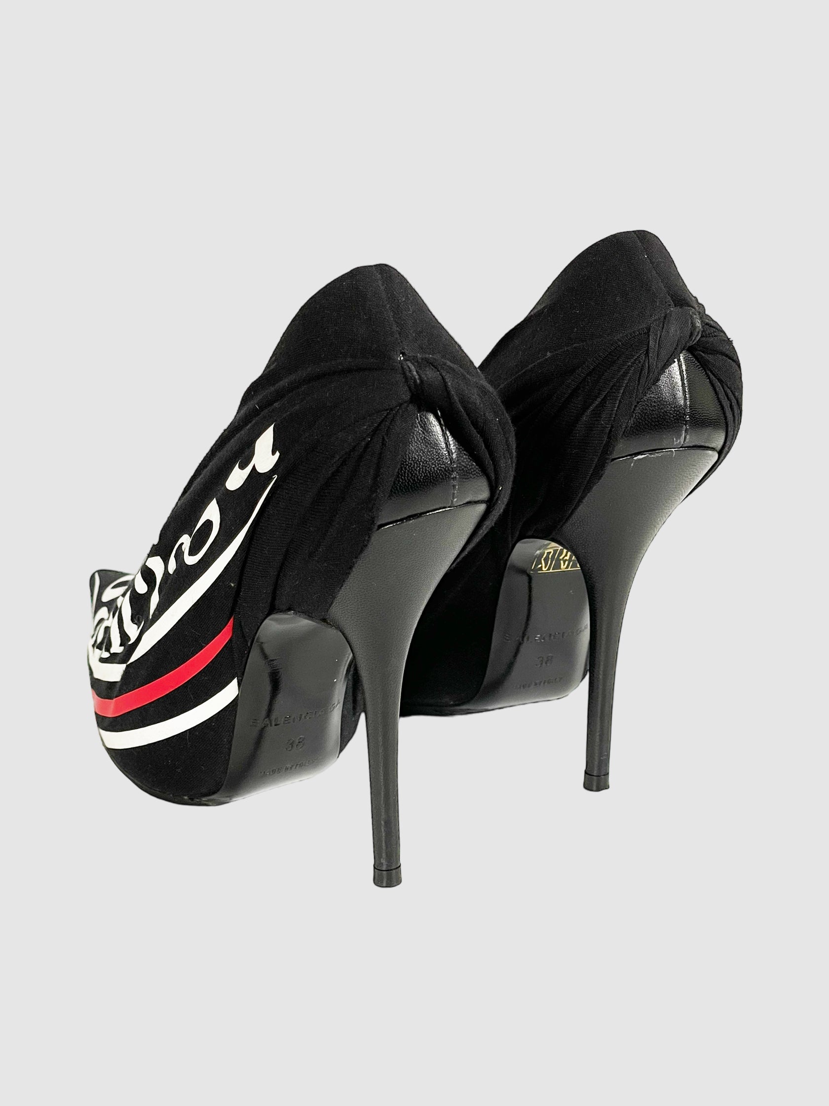 Logo Print Pointed Toe Pumps - Size 38