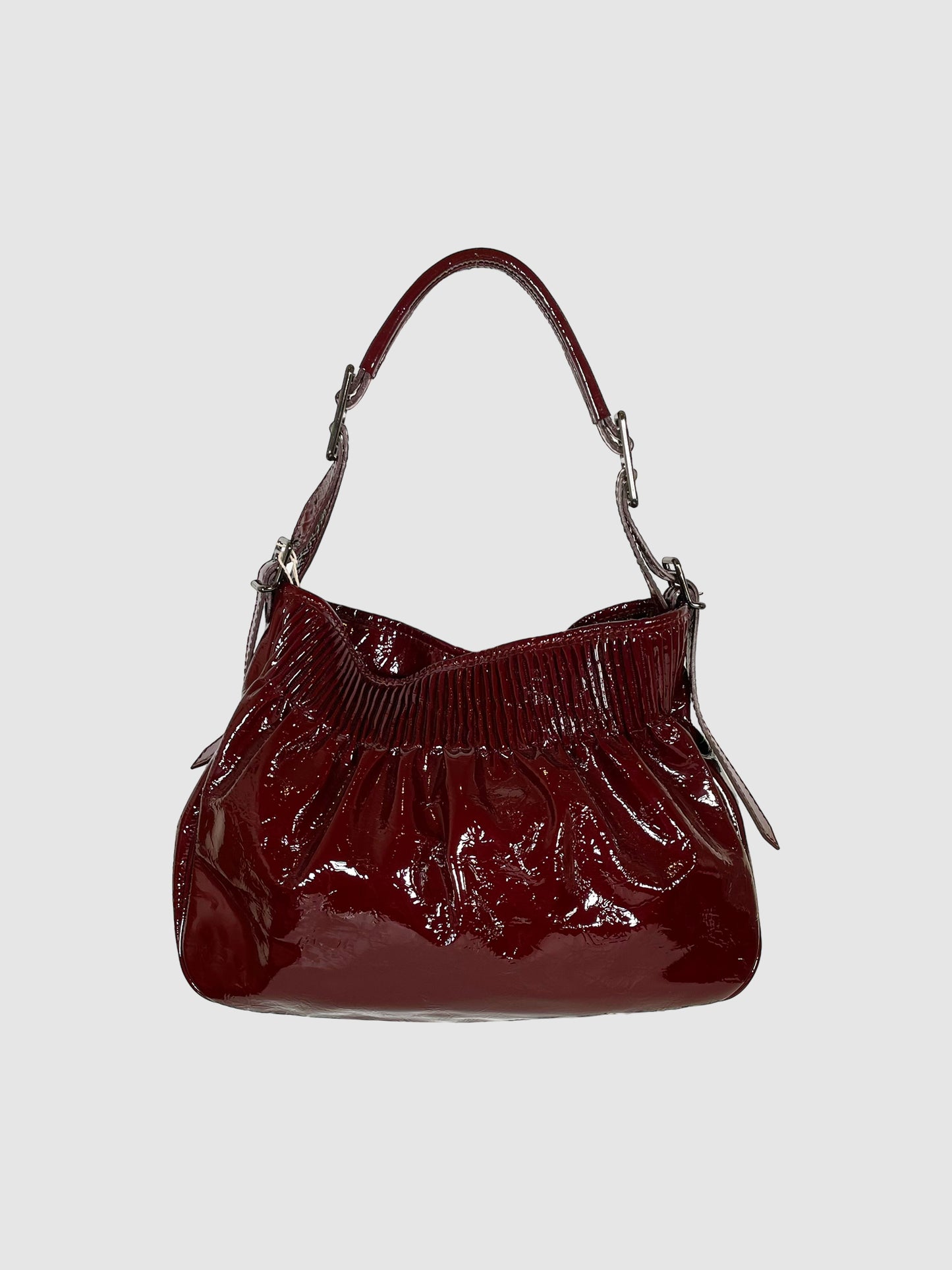 Burberry London Patent Leather Hobo Bag