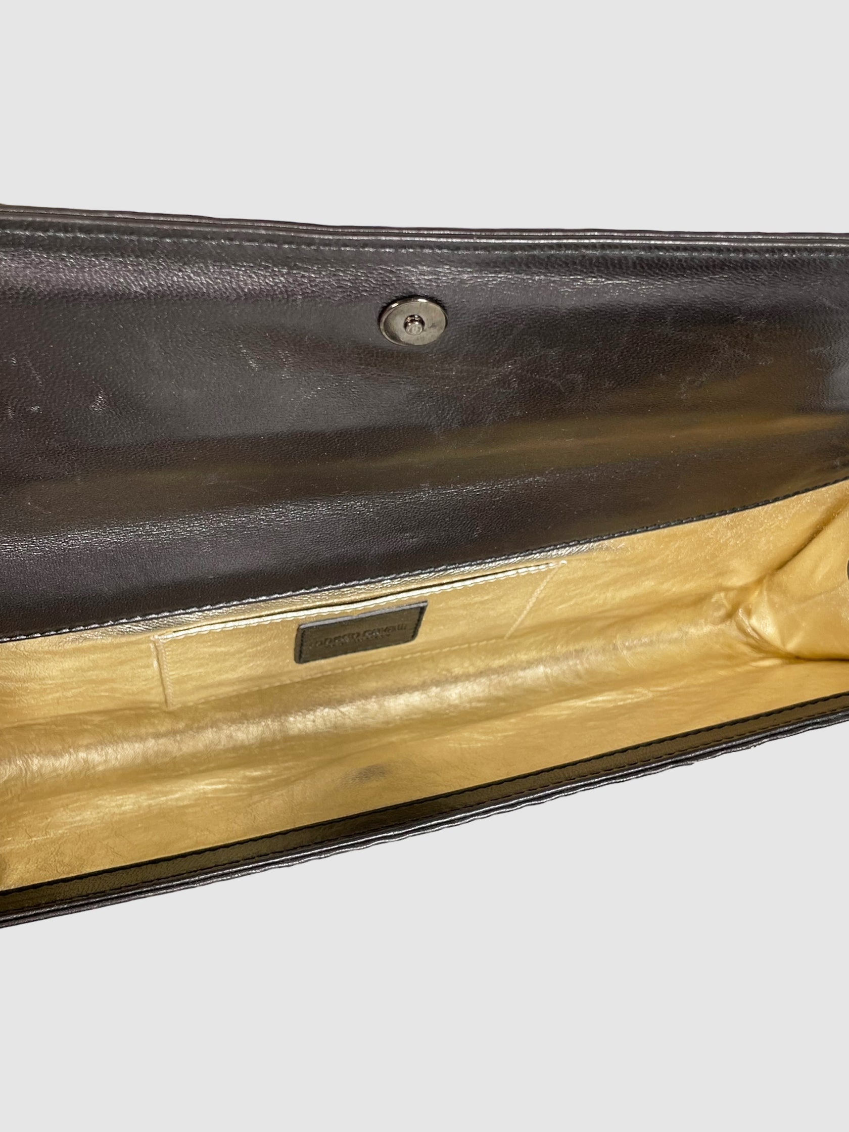 Roberto Cavalli Metallic Studded Clutch