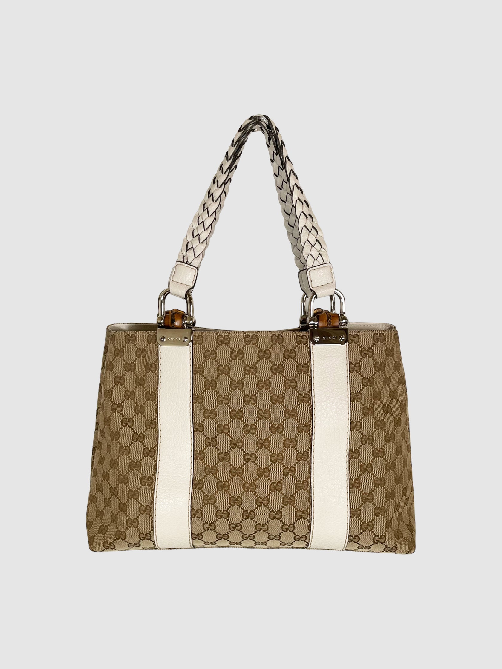 Gucci Monogram Medium Bamboo Bar Tote