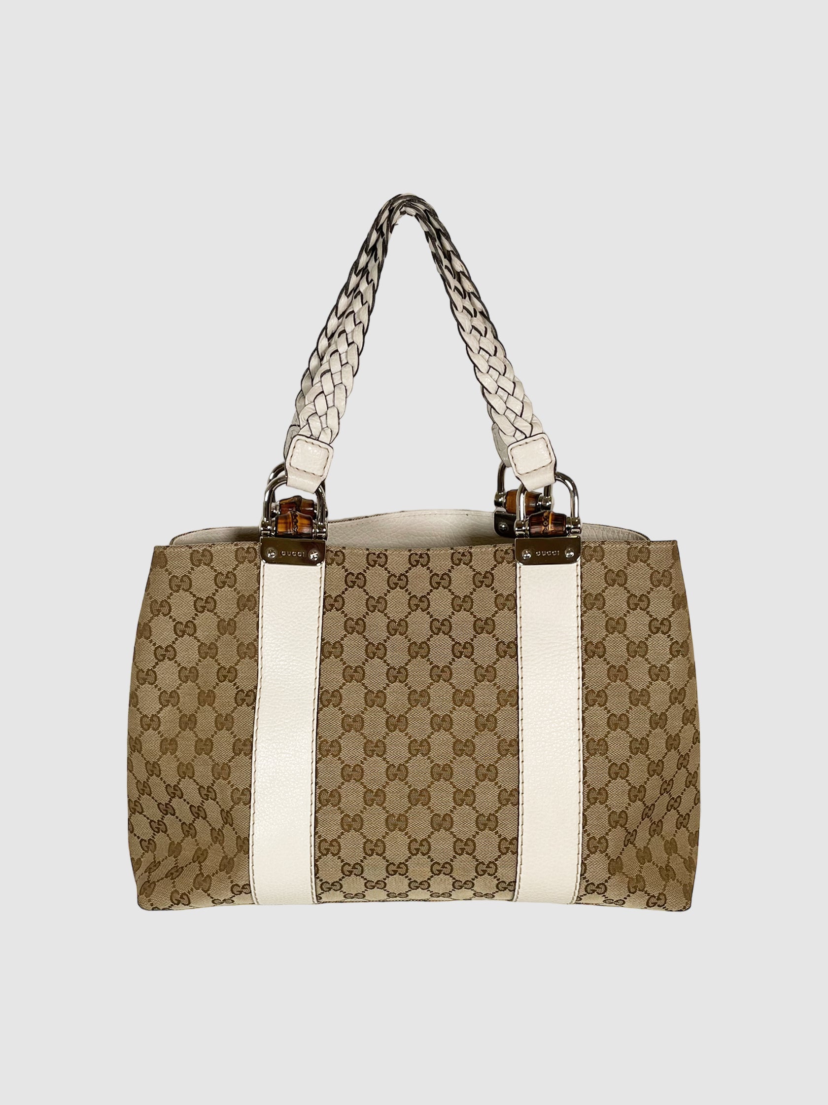 Gucci Monogram Medium Bamboo Bar Tote