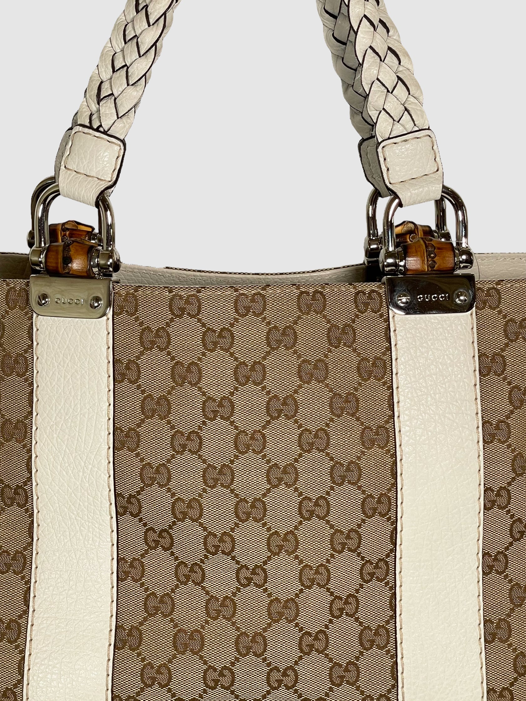 Gucci Monogram Medium Bamboo Bar Tote