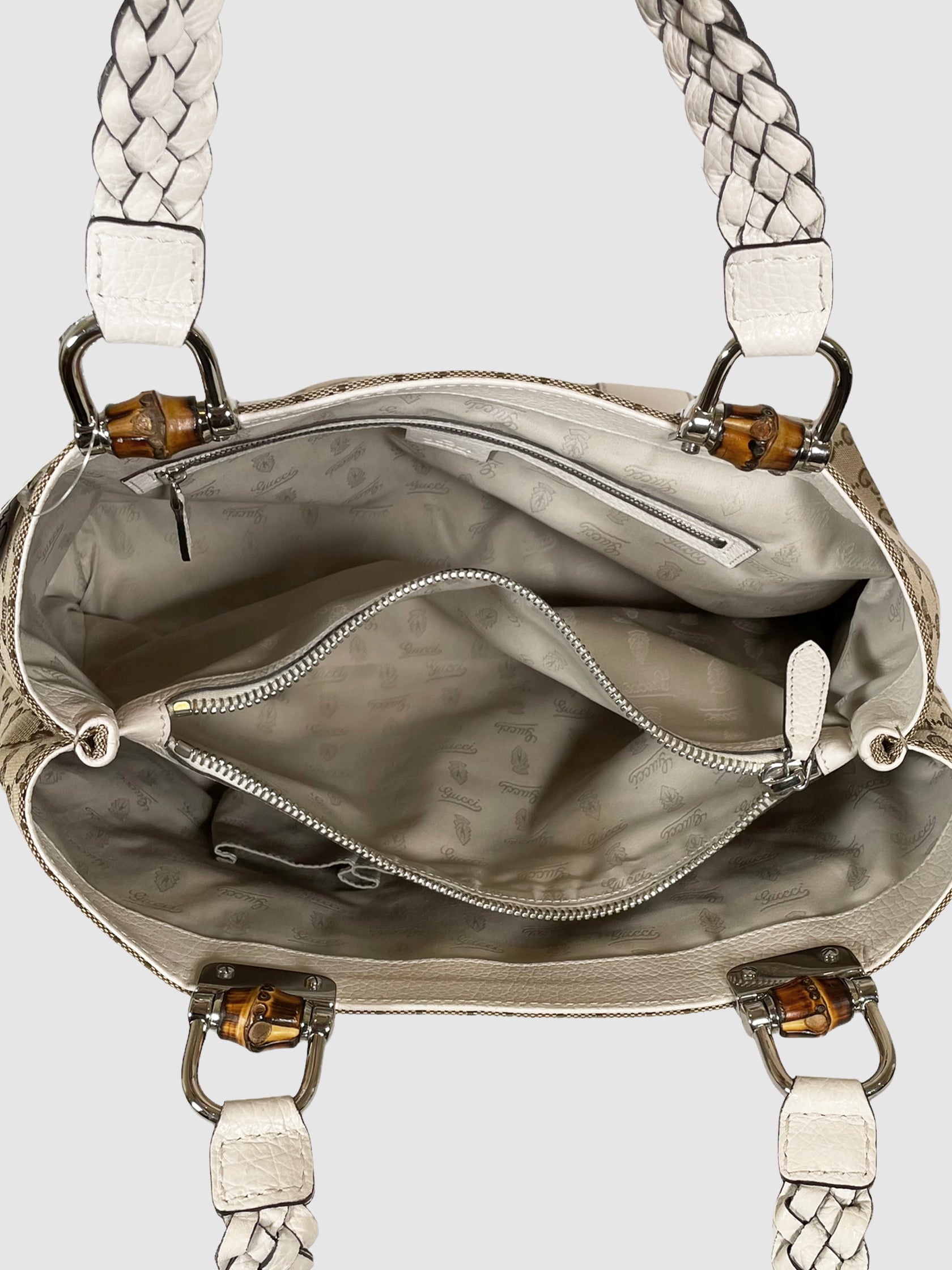 Gucci Monogram Medium Bamboo Bar Tote