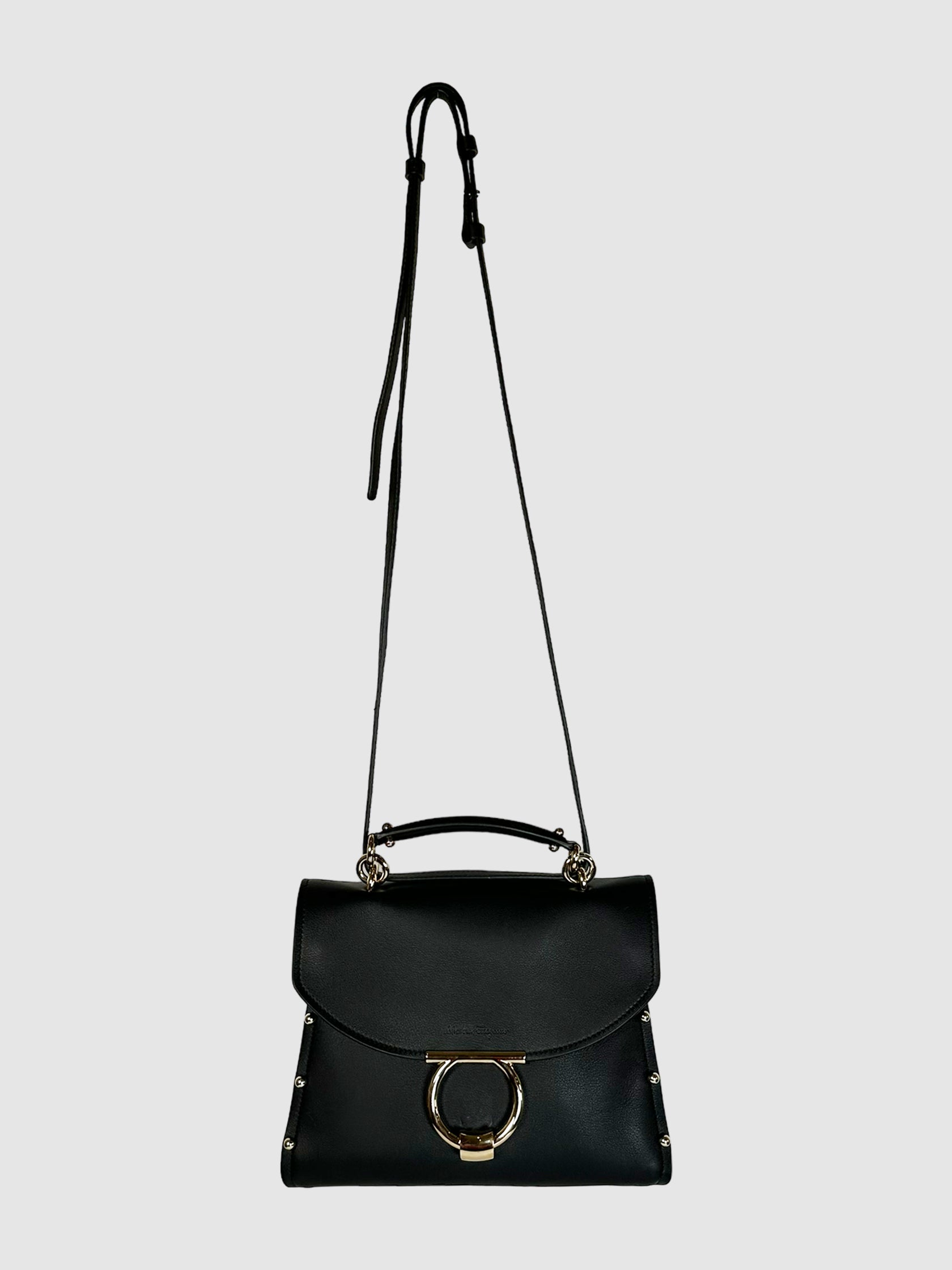 Salvatore Ferragamo Leather Margot Top Handle Bag