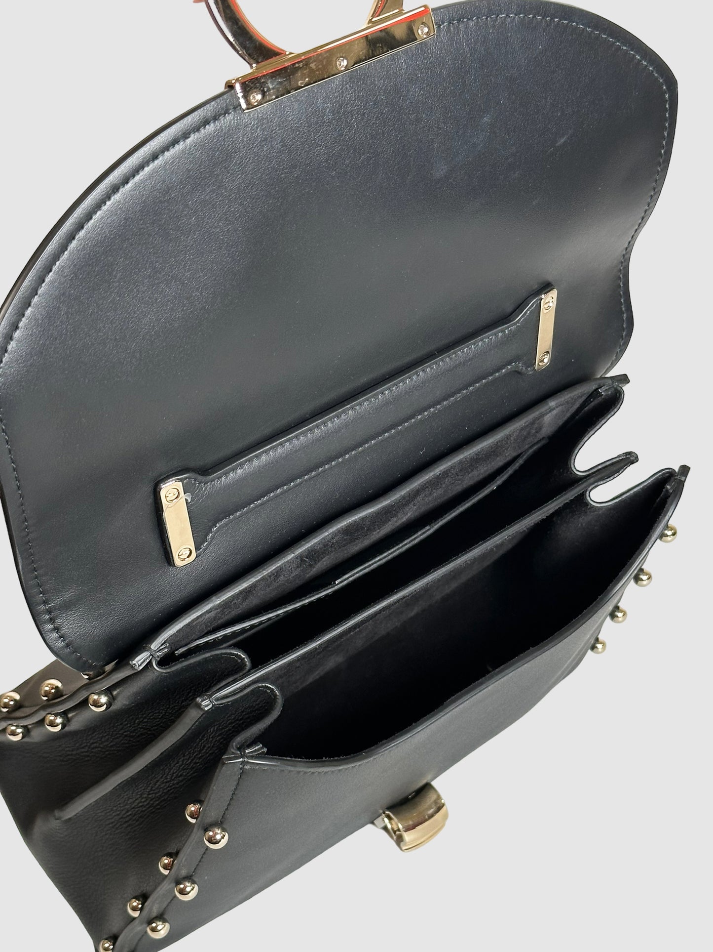 Salvatore Ferragamo Leather Margot Top Handle Bag