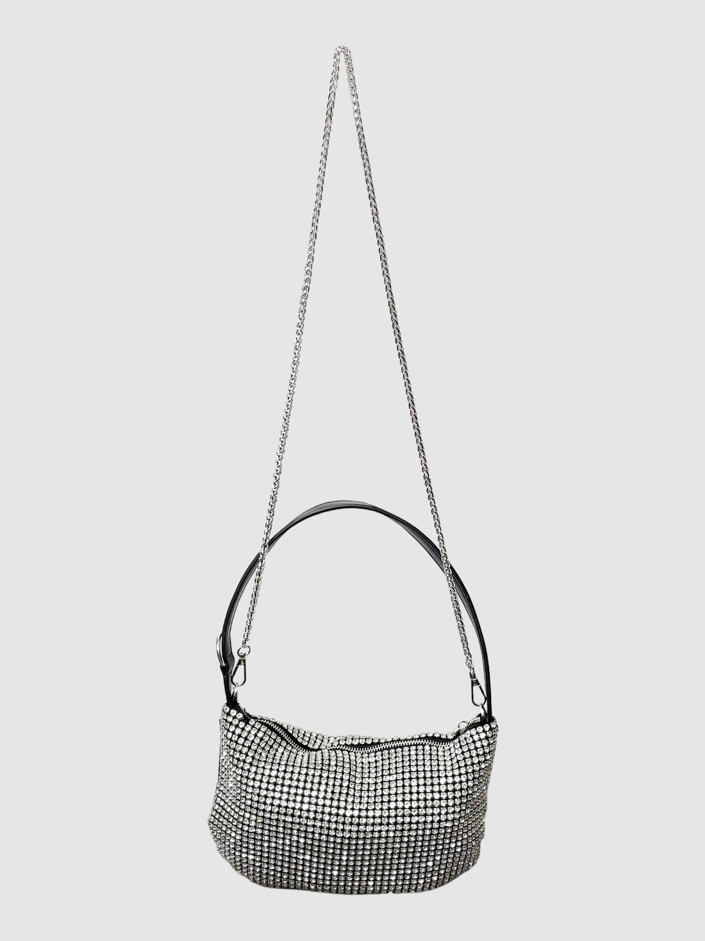 Rhinestone Shoulder Bag with Loop