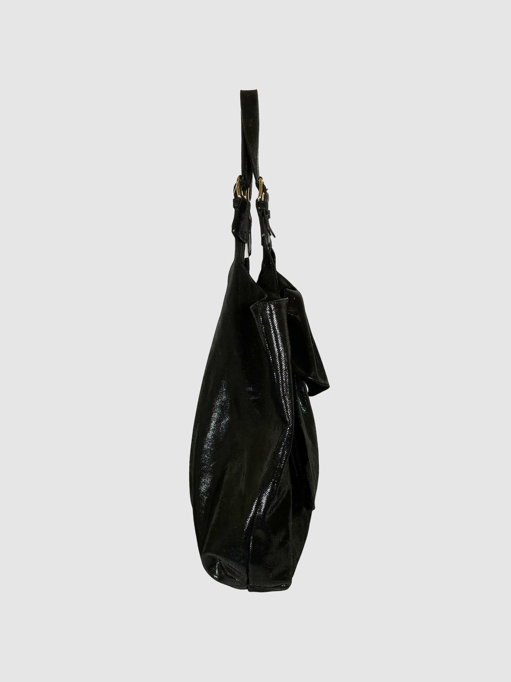 Bow-Accented Leather Hobo Bag