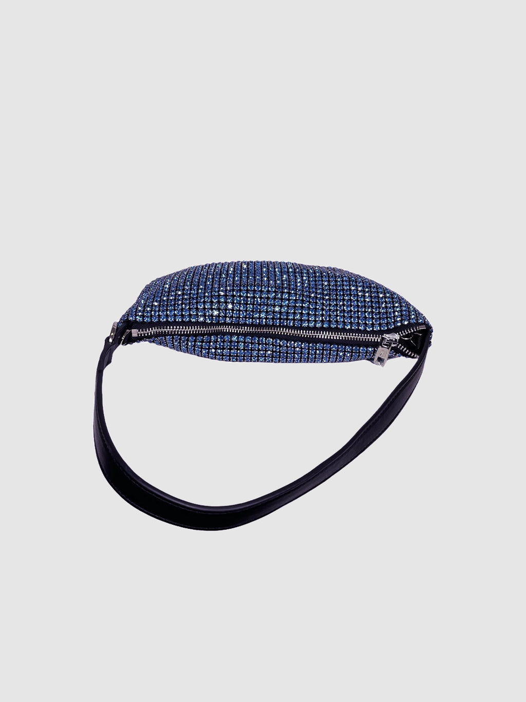 Blue Rhinestone Shoulder Bag with Loop