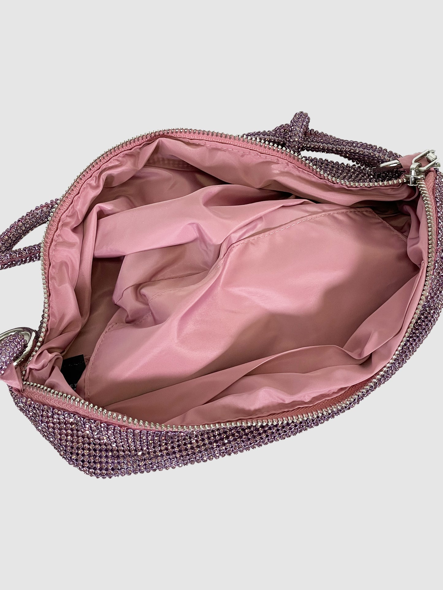 Pink Rhinestone Rectangle Shoulder Bag