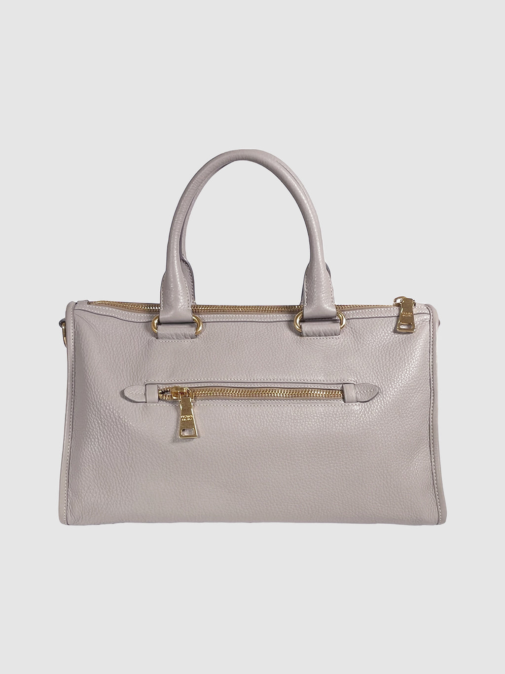 Prada Large Front Zip Convertible Satchel Vitello Phenix