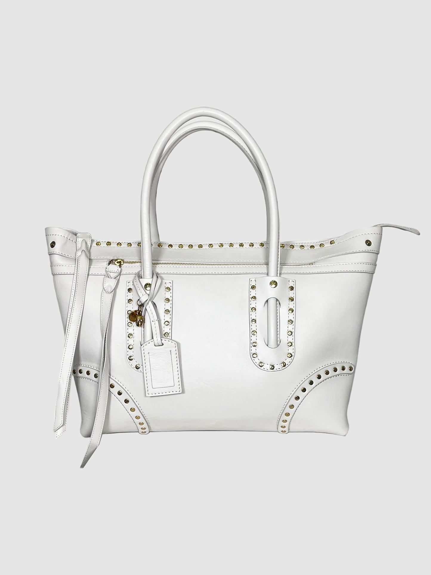 Alexander McQueen Large Folk Leather Tote