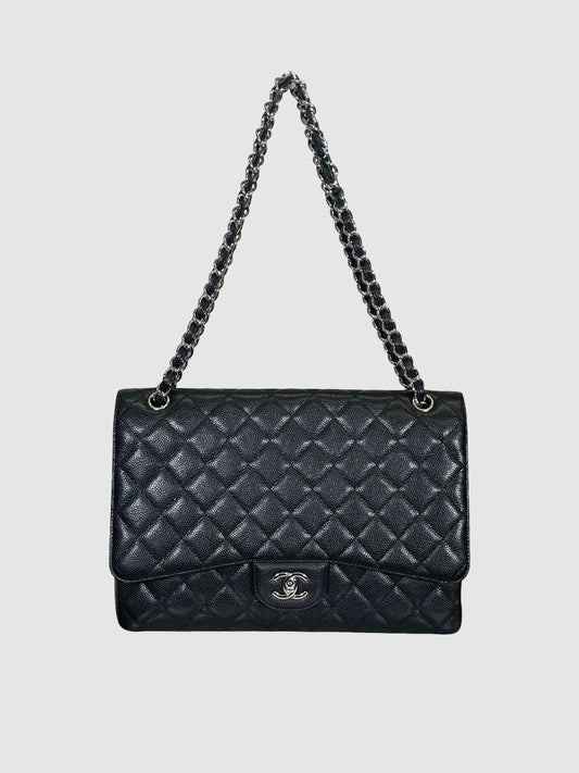 Chanel Black Caviar Maxi Single Flap Bag