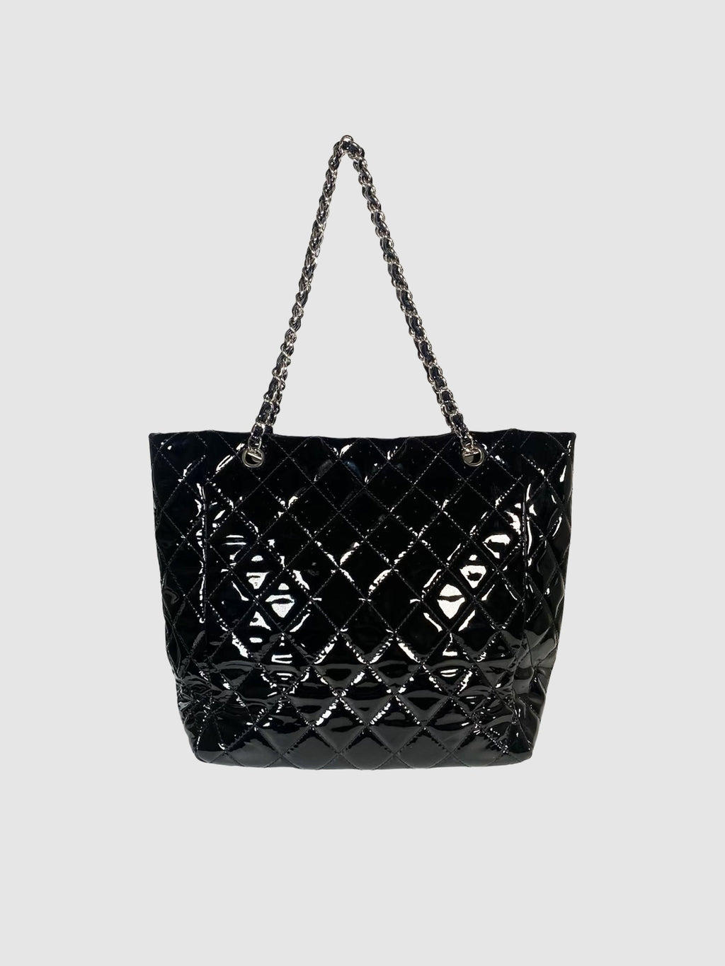 Quilted Patent Leather Tote Bag