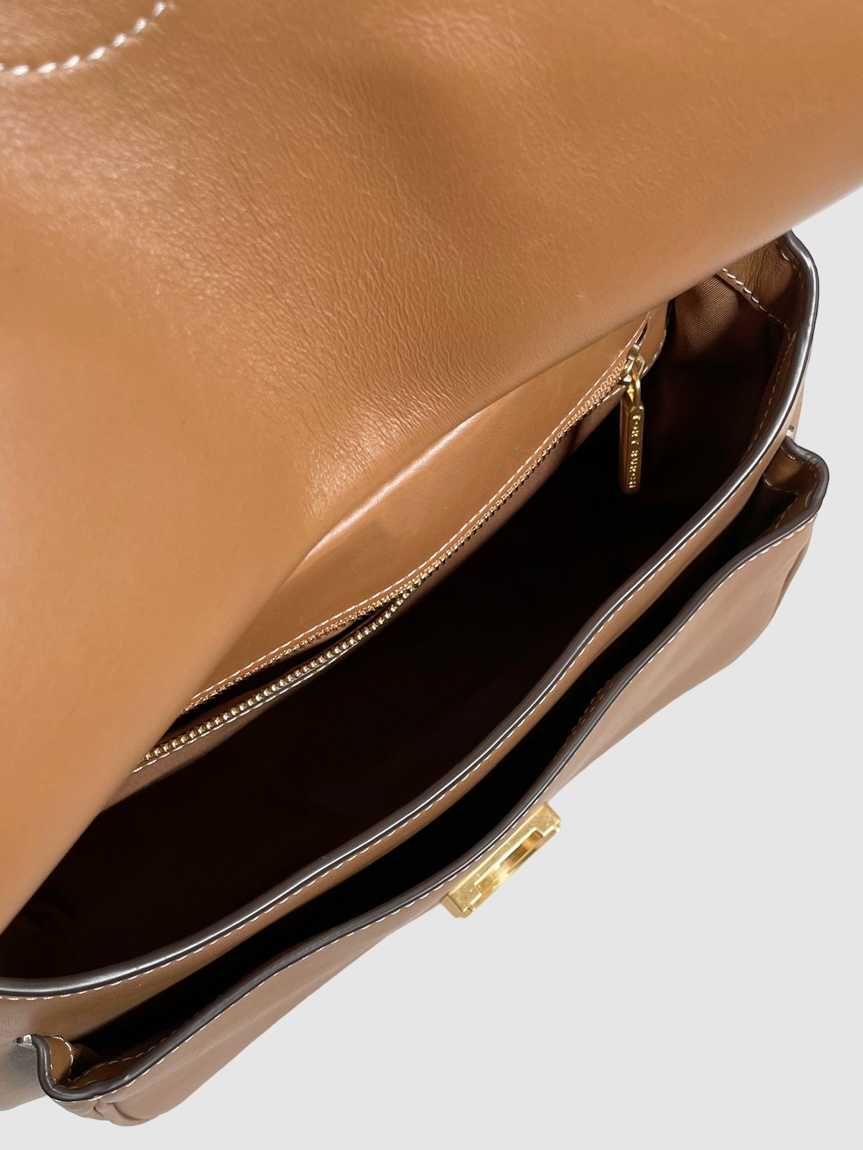 Tory Burch Leather Saddle Bag Crossbody