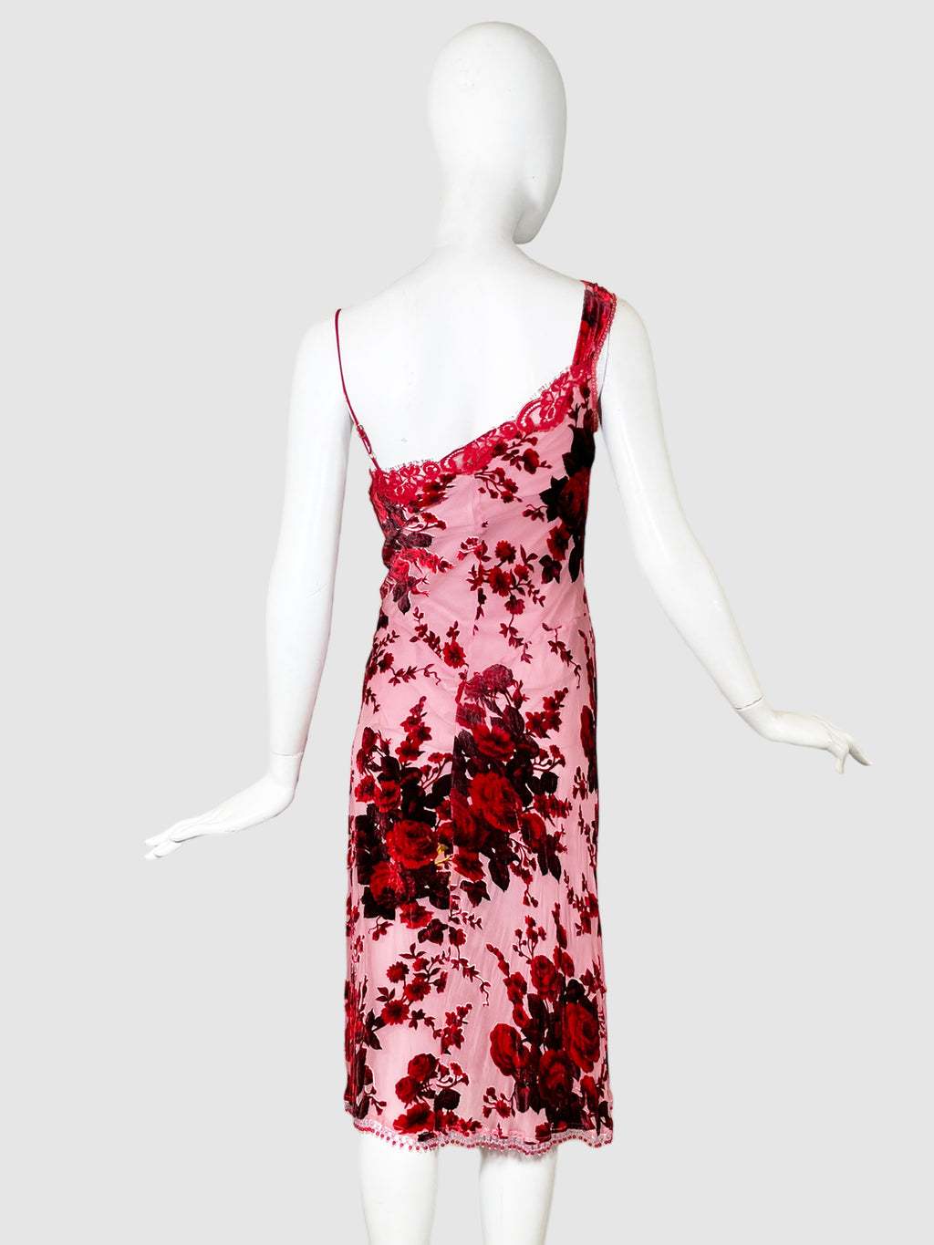 Asymmetrical Floral Lace Dress - Size 8