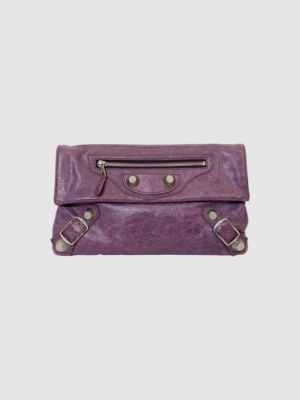Balenciaga Purple Motocross Giant Envelope Clutch