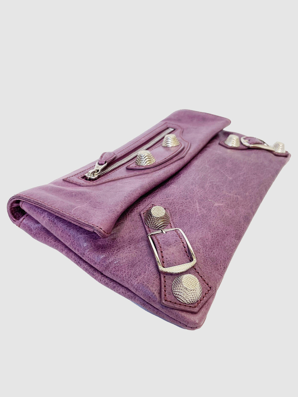 Balenciaga Purple Motocross Giant Envelope Clutch