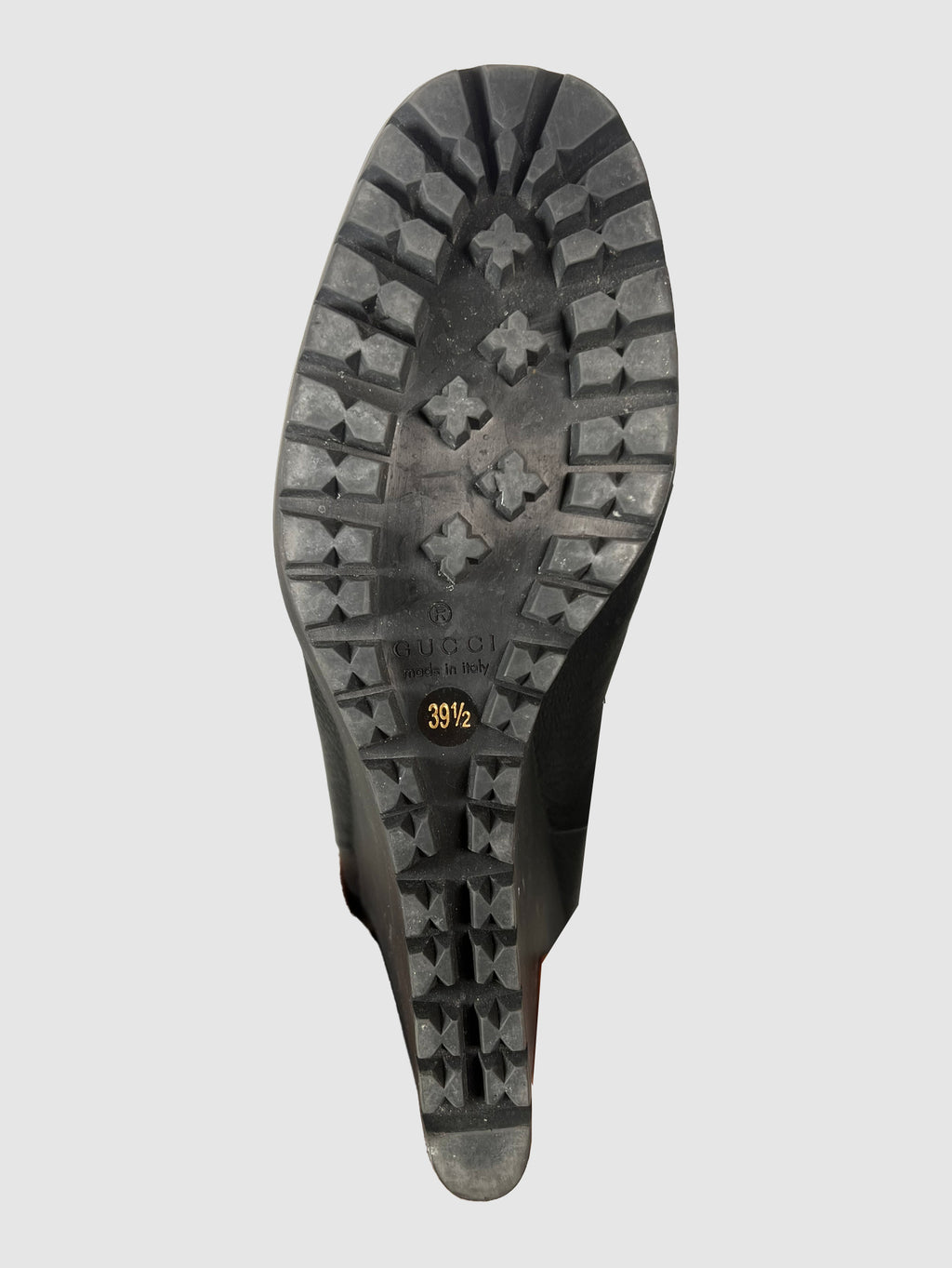 Leather Knee-High Wedge Boots - Size 39.5