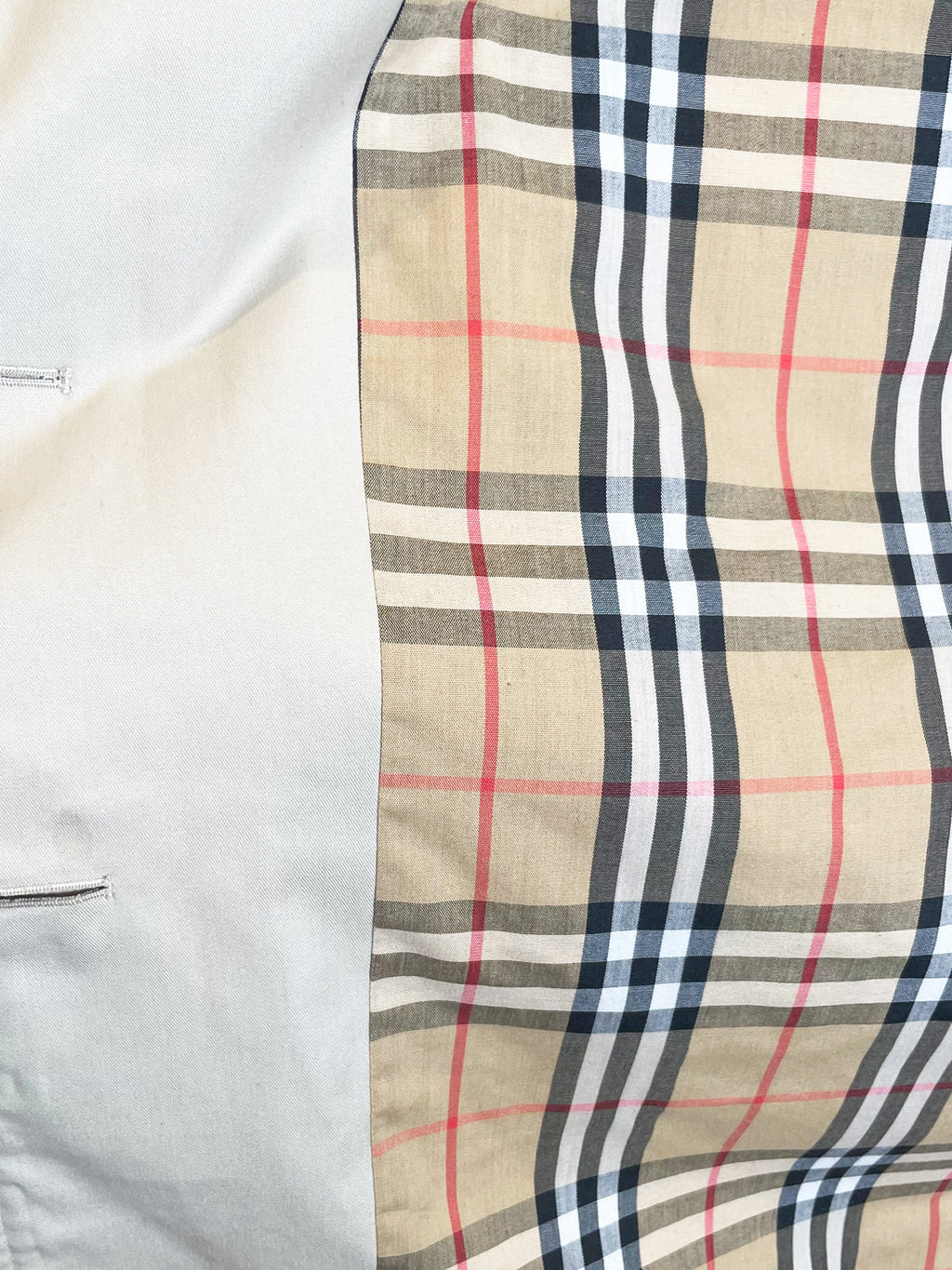 Trench Coat with Plaid Lining - Size S/M