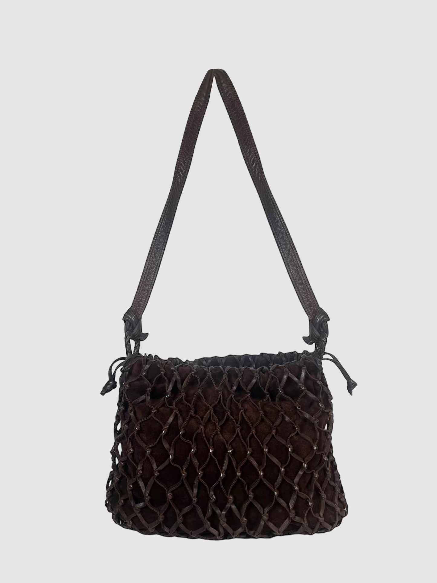 Bottega Veneta Braided Net  Drawstring Bucket Bag