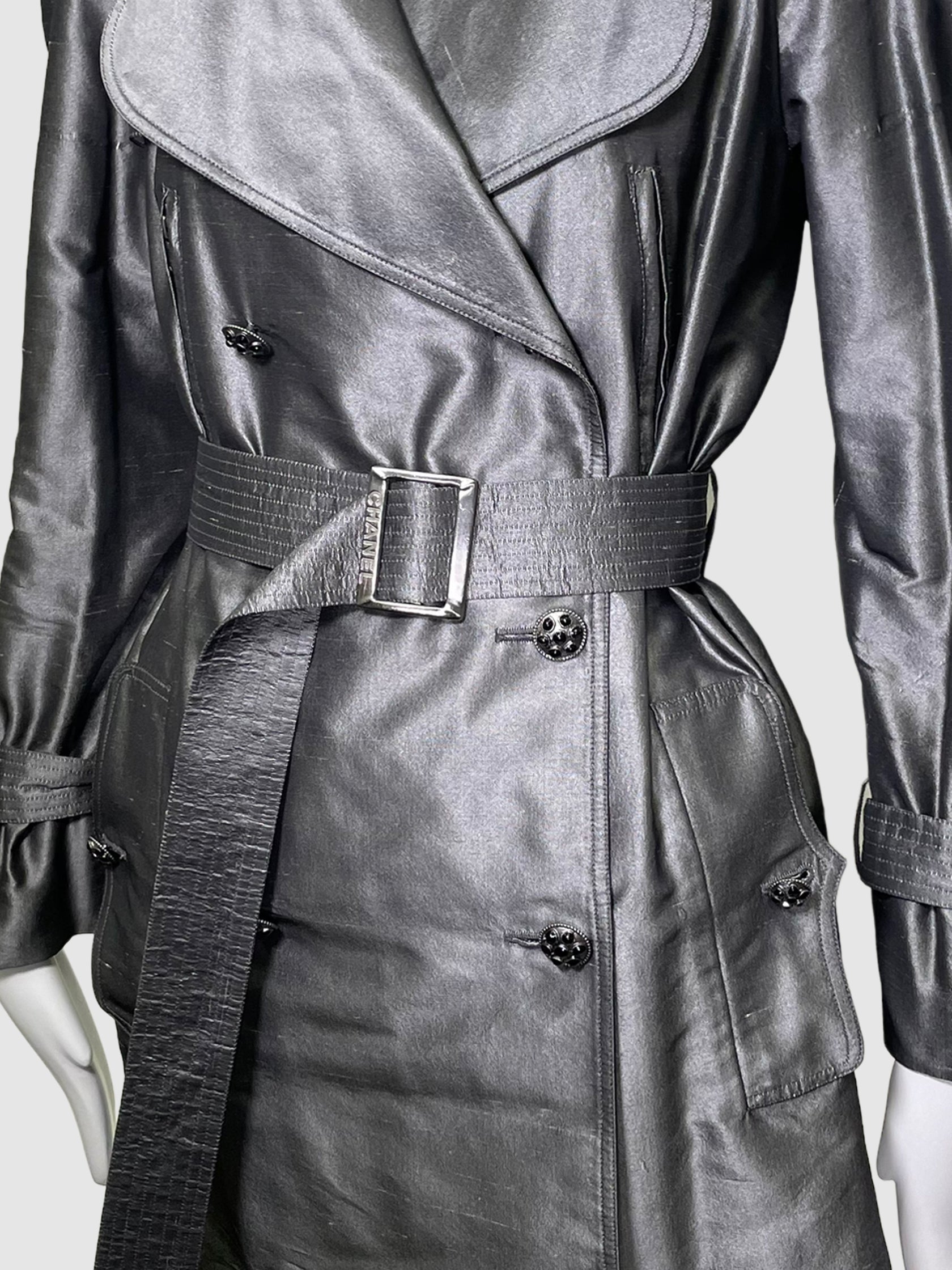 Metallic Trench Coat - Size 38