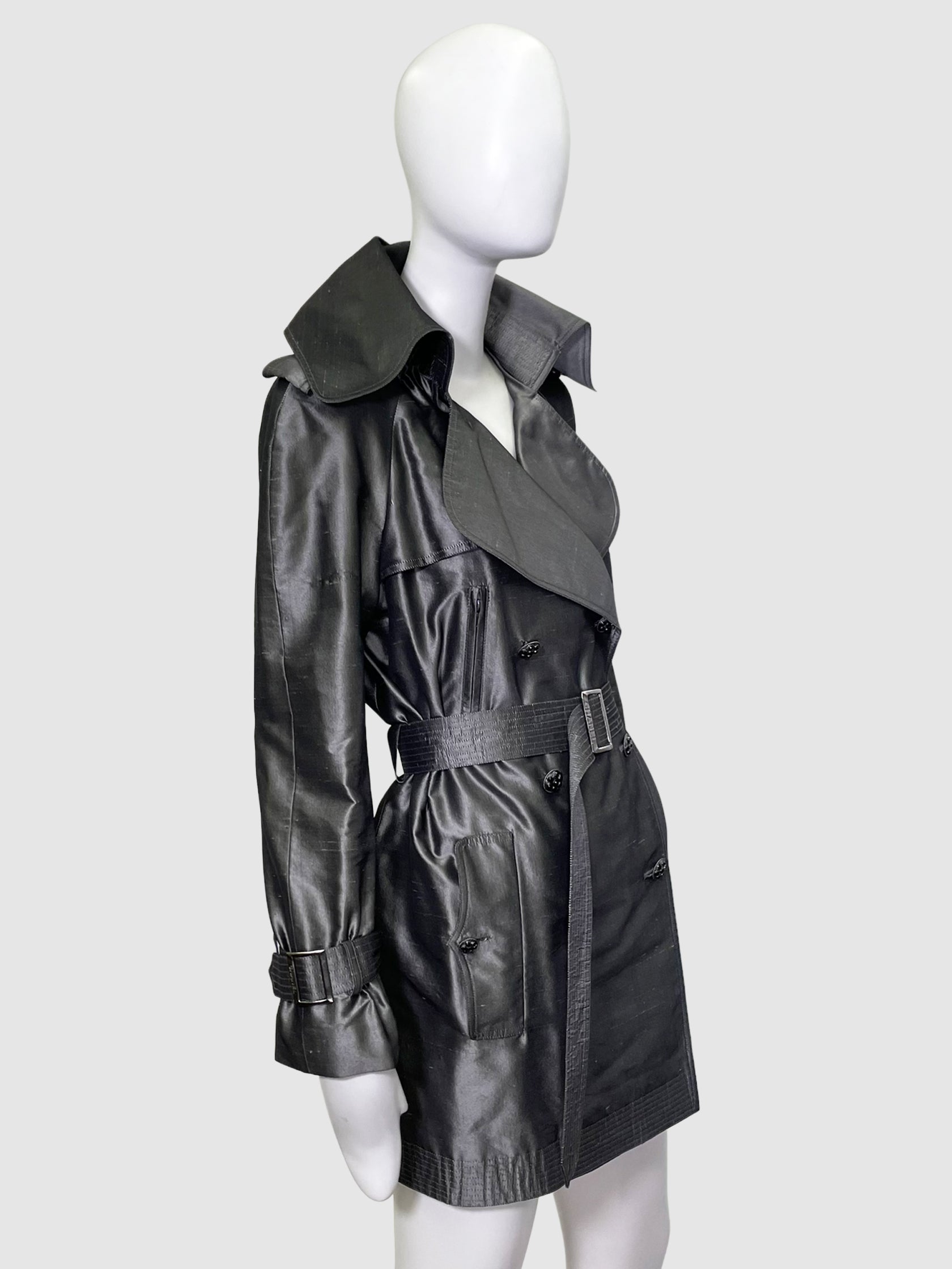 Metallic Trench Coat - Size 38
