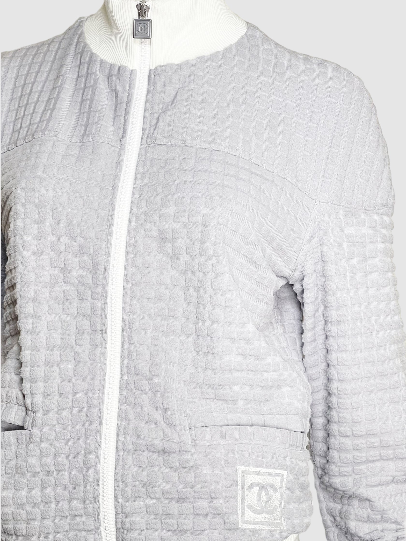 Vintage Waffle Zip-Up Jacket - Size 40