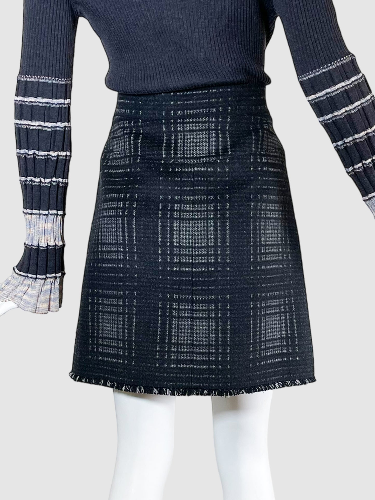Vintage Chanel Plaid Tweed Mini Skirt - Size 42