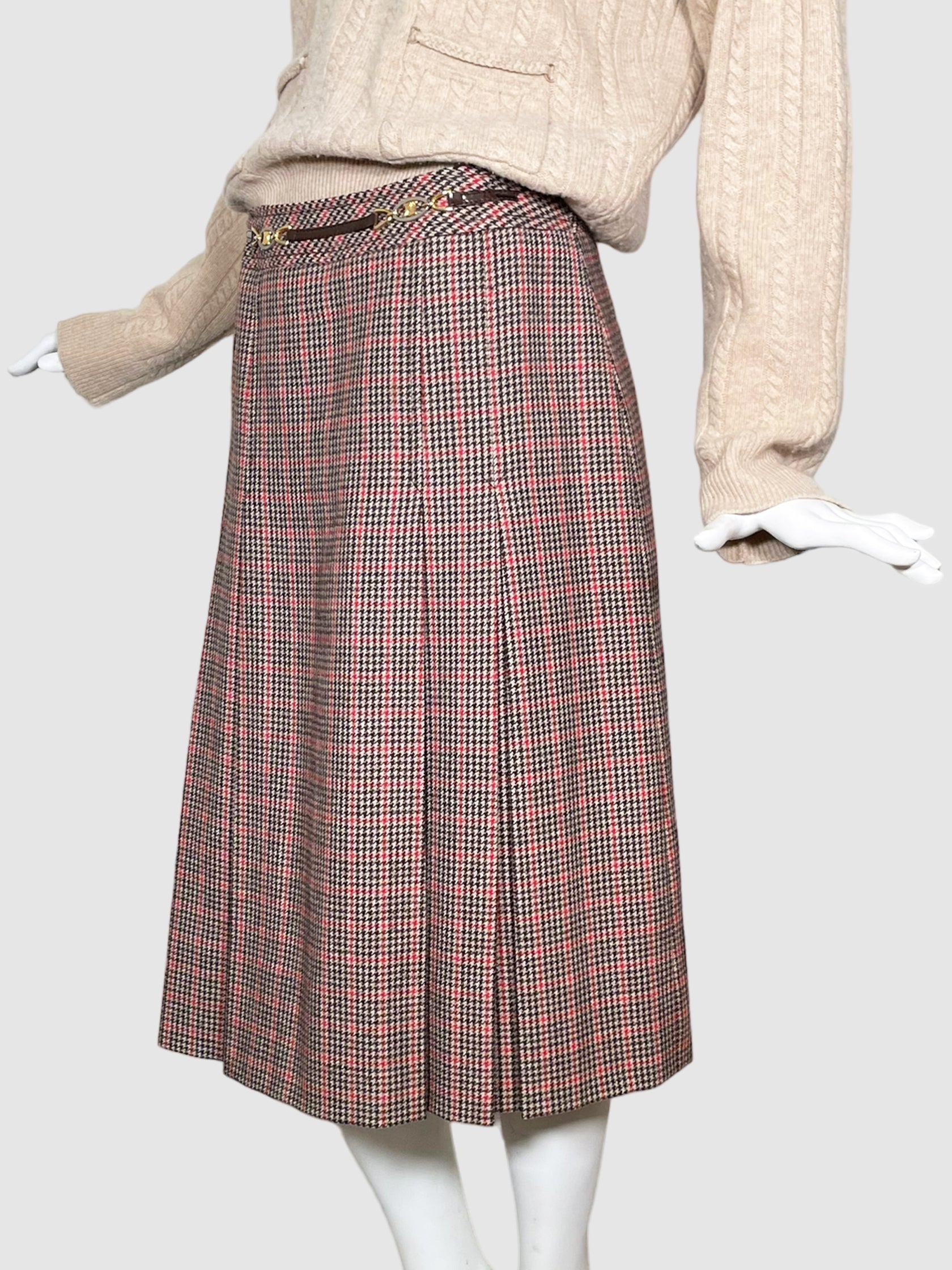 Plaid Midi Skirt - Size 44