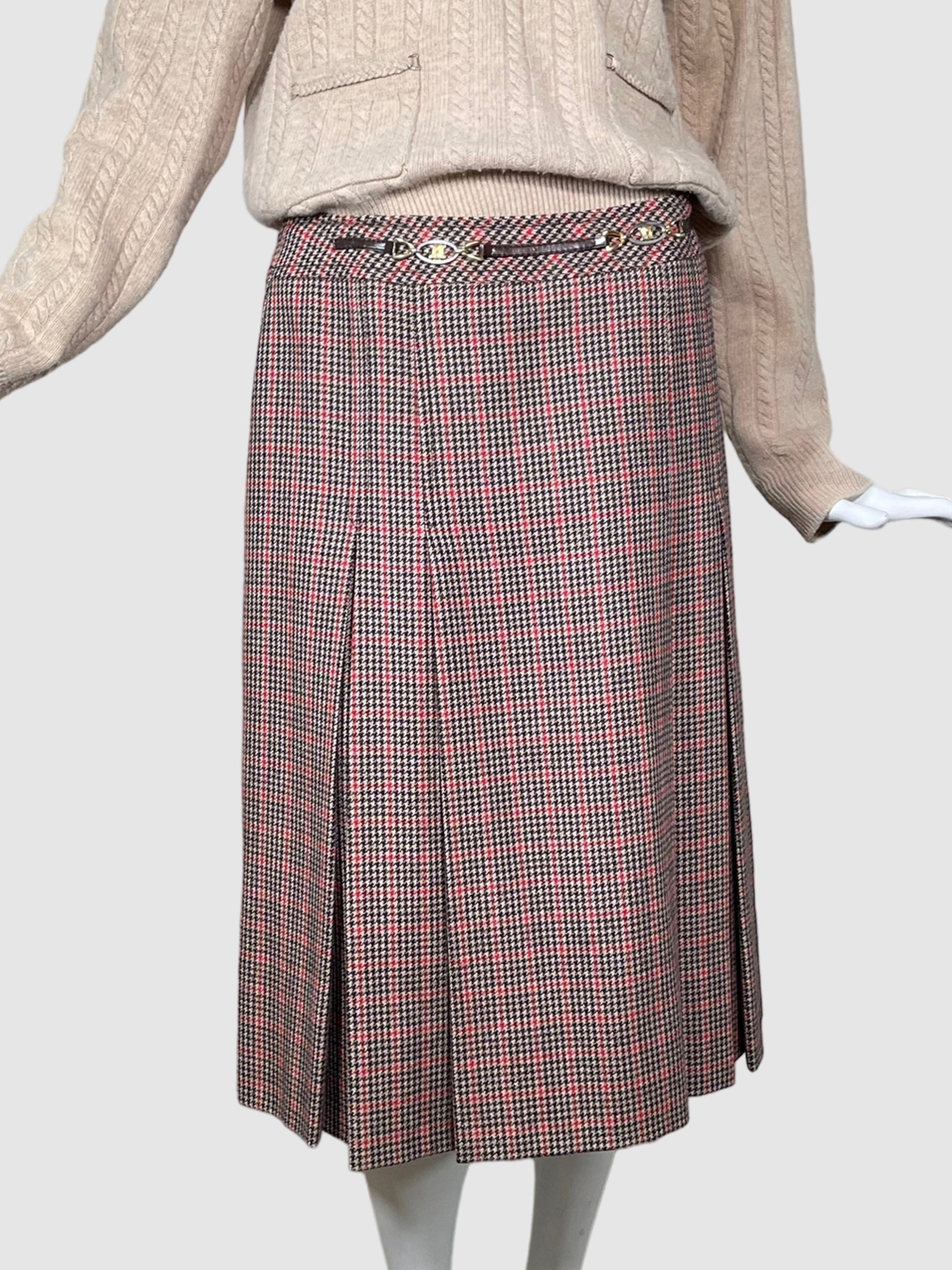 Plaid Midi Skirt - Size 44