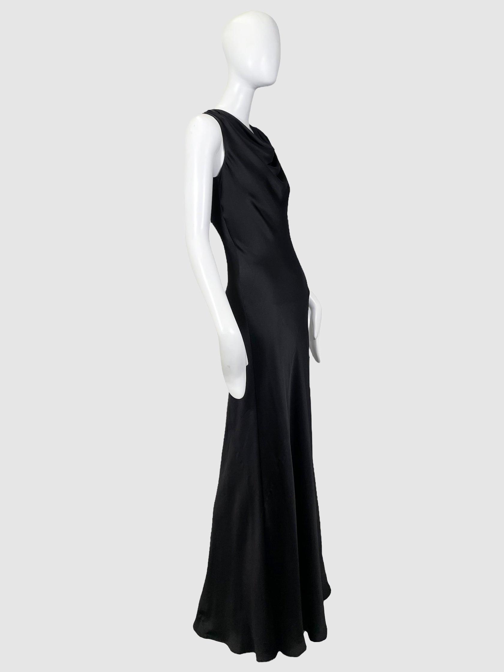 Celine Black Silk Maxi Dress - Size 40 - Second Nature Boutique