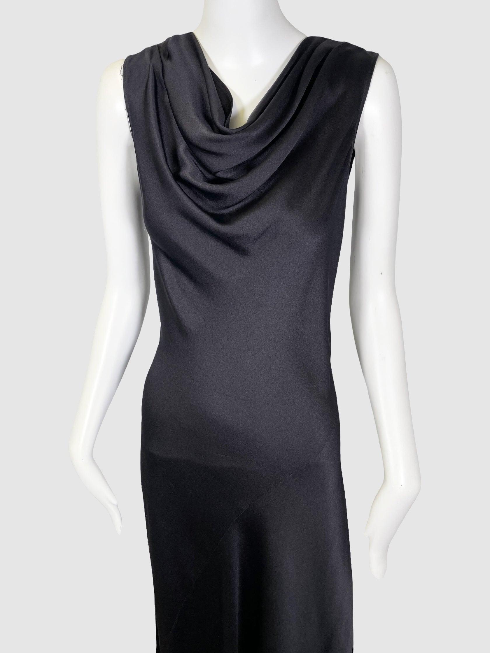 Celine Black Silk Maxi Dress - Size 40 - Second Nature Boutique