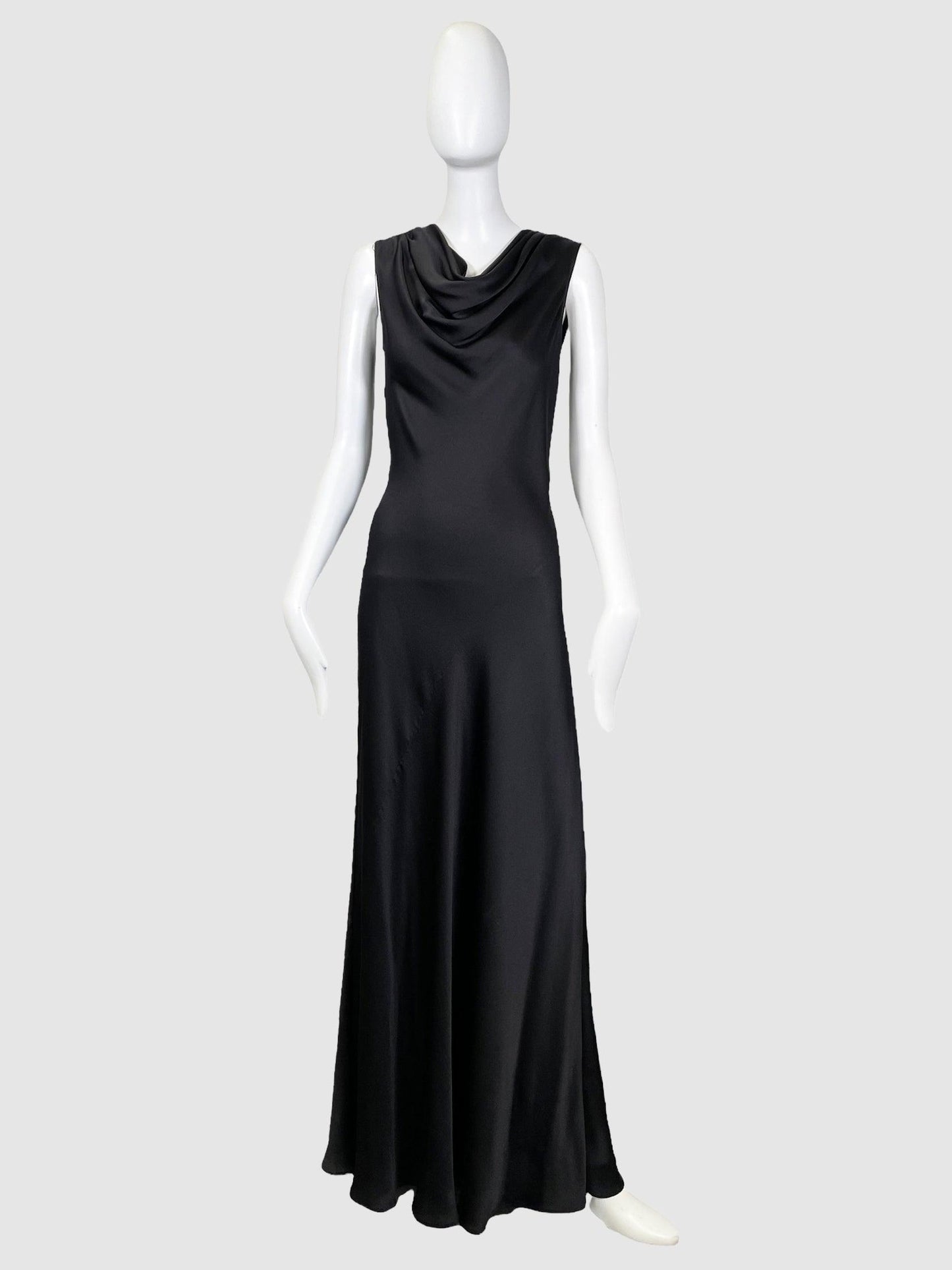 Celine Black Silk Maxi Dress - Size 40 - Second Nature Boutique