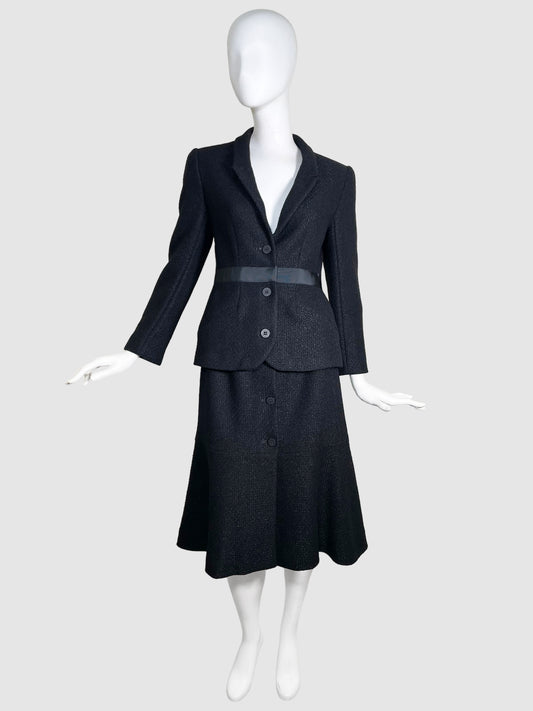 Vintage Chanel Black Tweed 2-piece set - Size 38