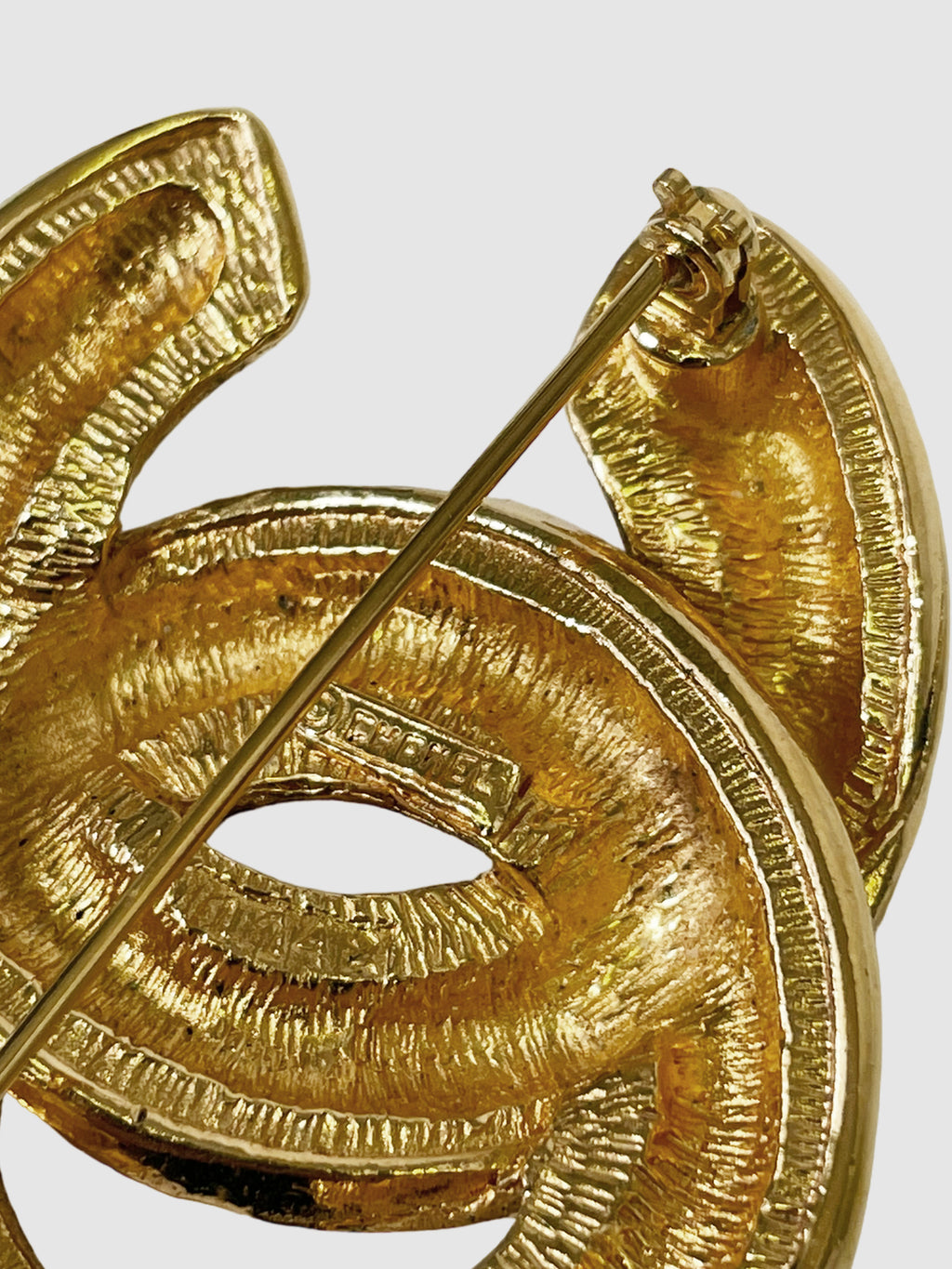 Vintage CC Quilted Pin Brooch