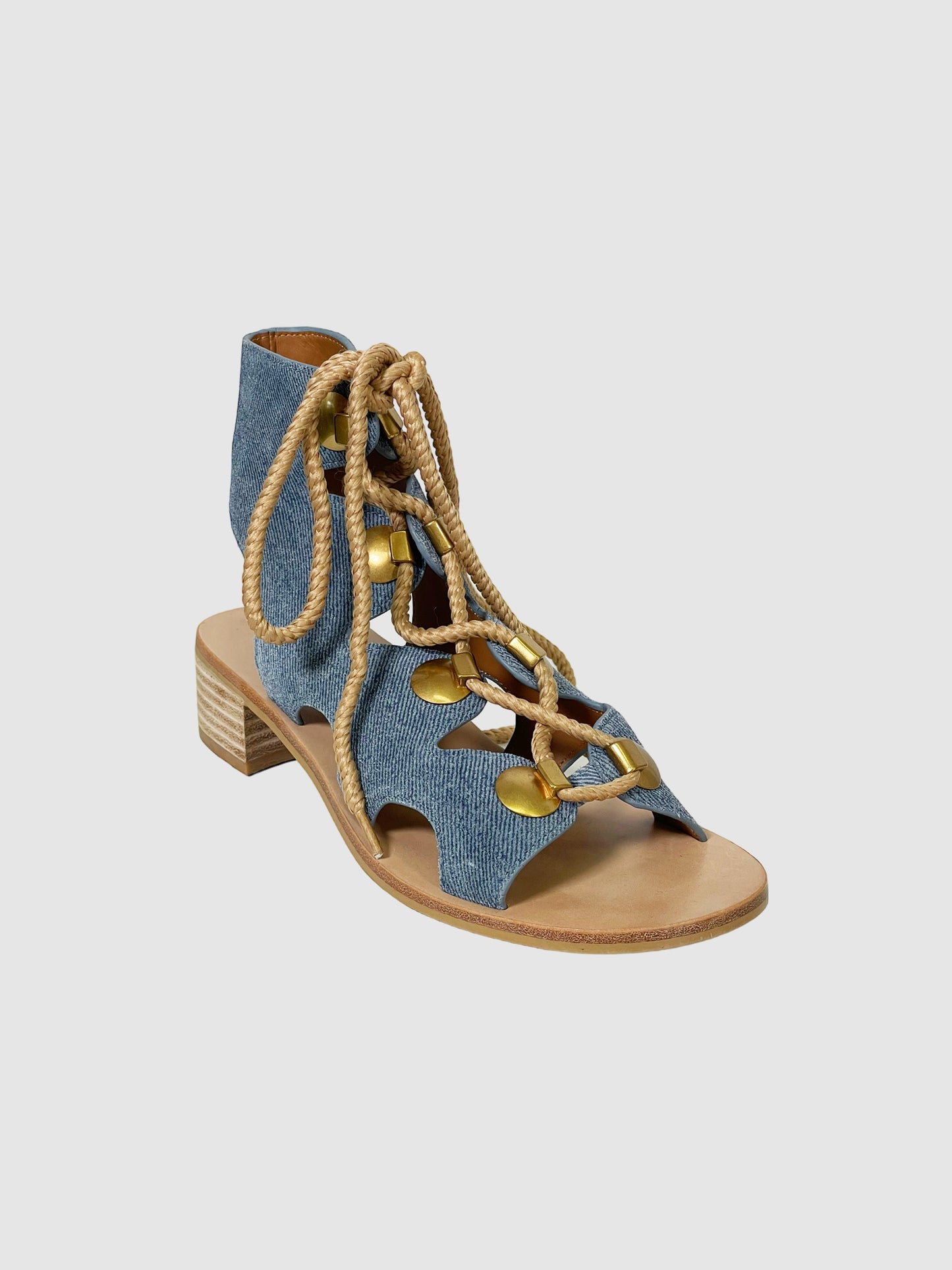 See by Chloe Denim Gladiator Sandals - Size 37