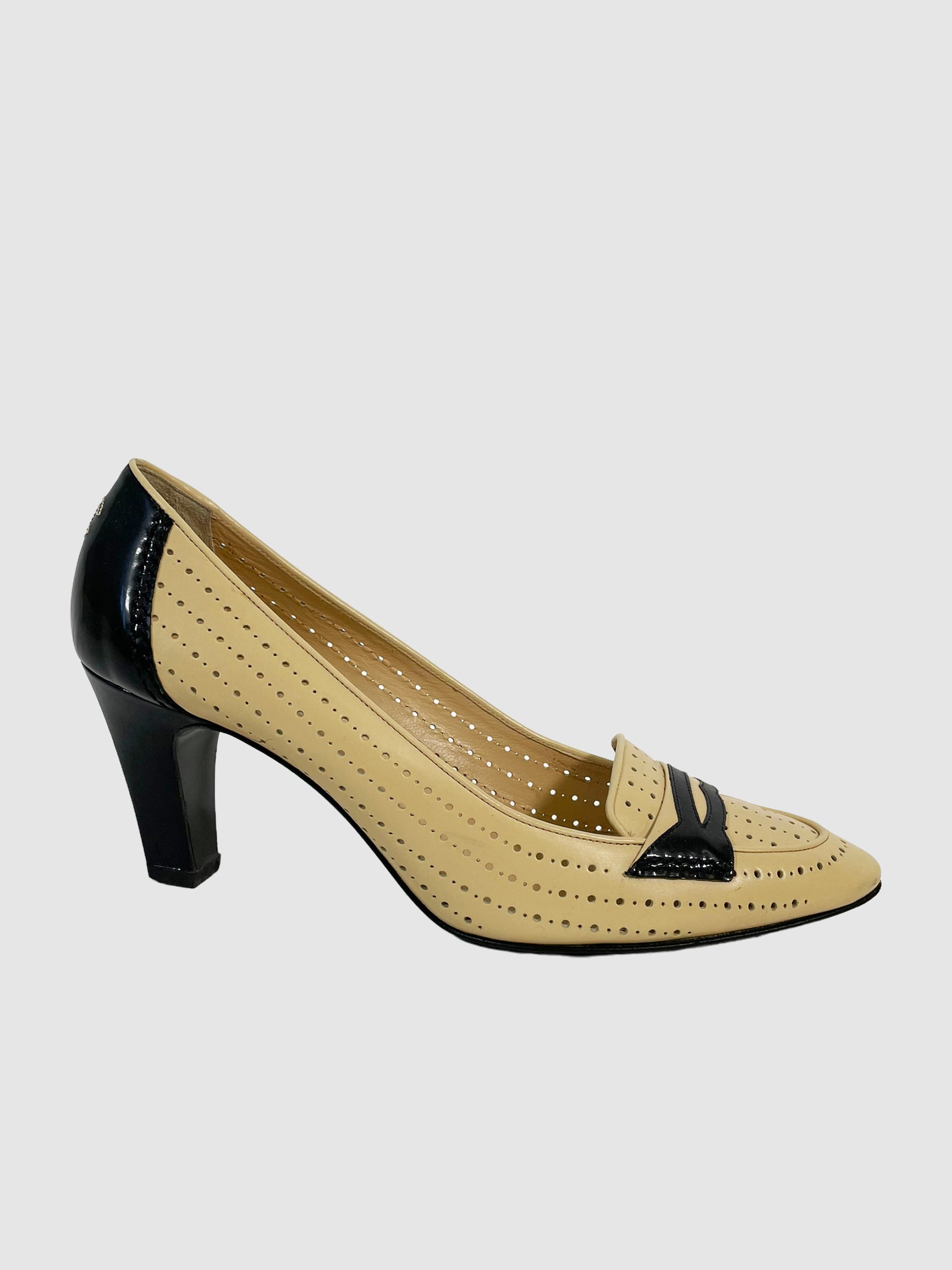 Perforated Leather Pumps - Size 40
