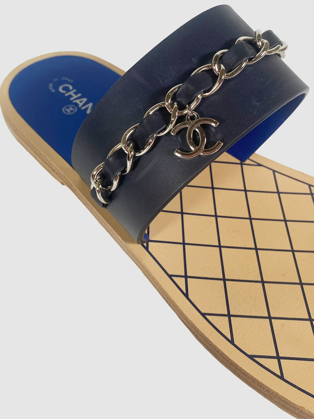 Leather Flat Thong Sandals - Size 40