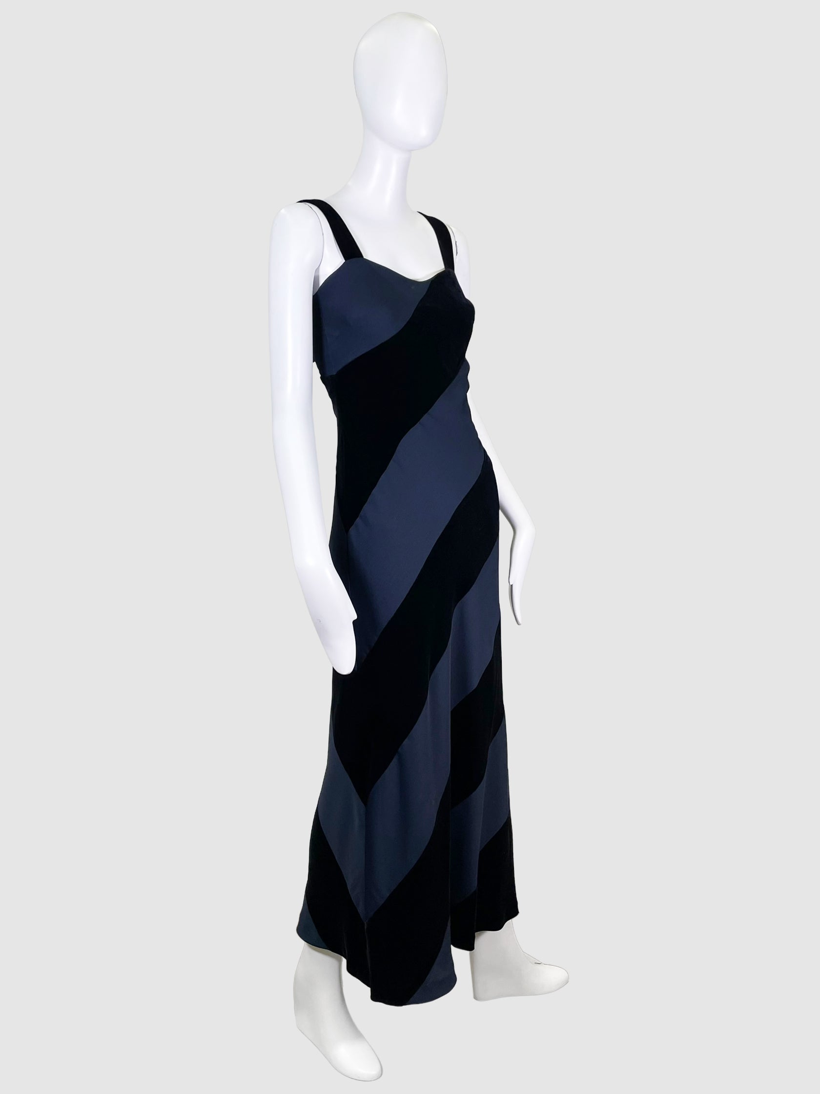 Diagonal Stripe Maxi Dress - Size S