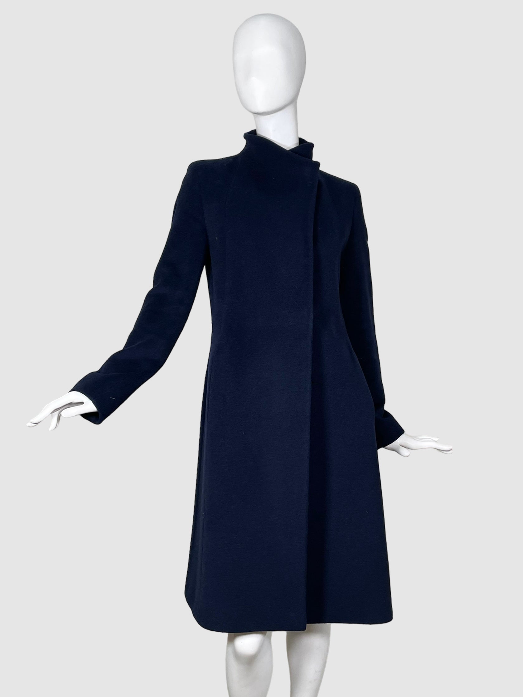 Wool Knee-Length Coat - Size 6