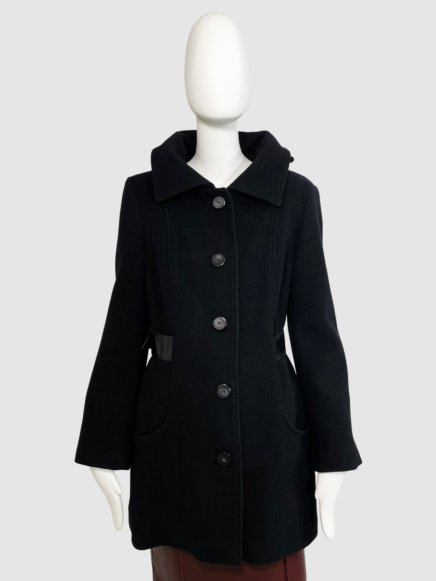 Mackage Wool Coat with Leather Belt - Size L