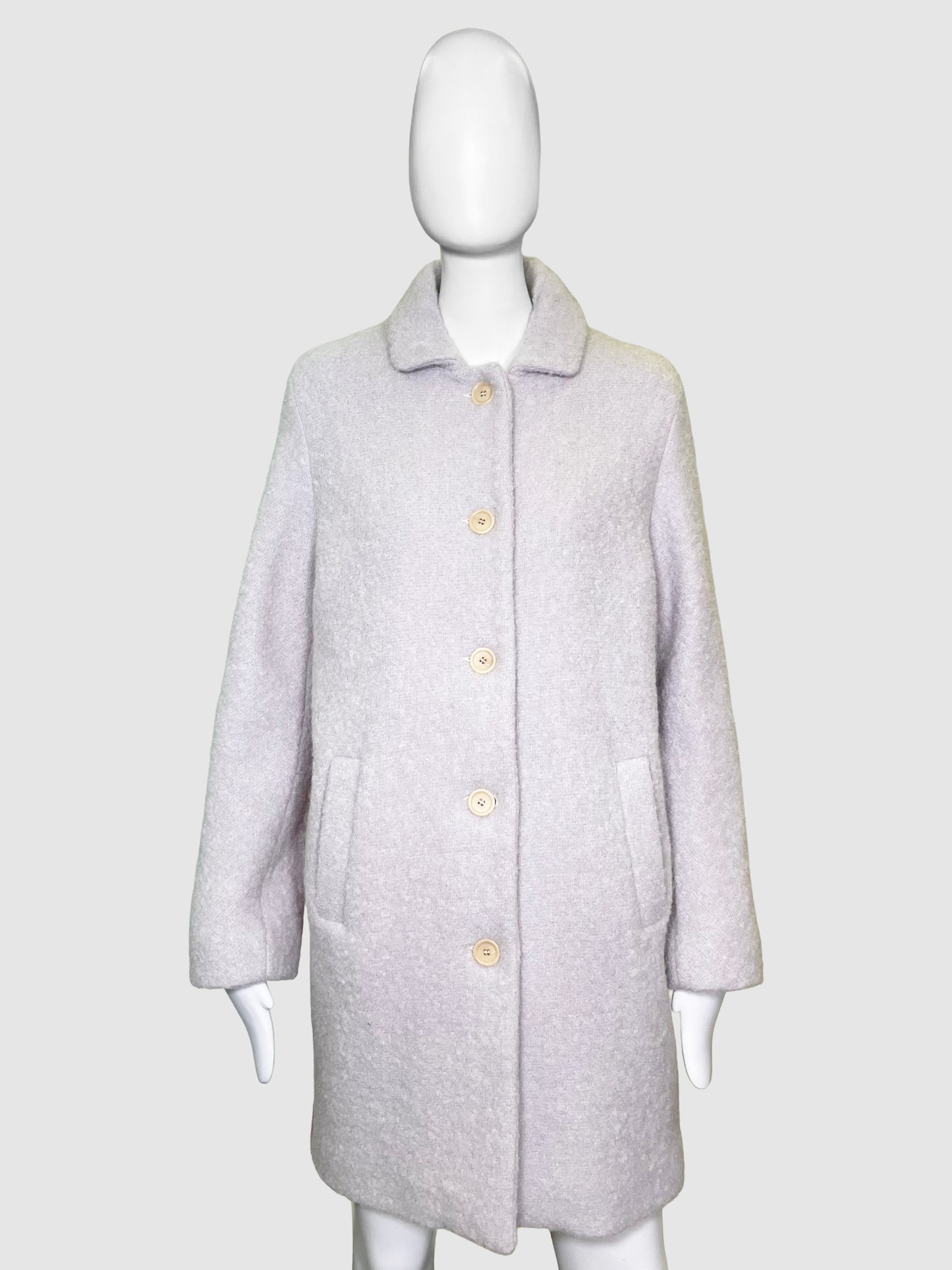 Rosso35 Grey and Pink Wool Coat - Size 44