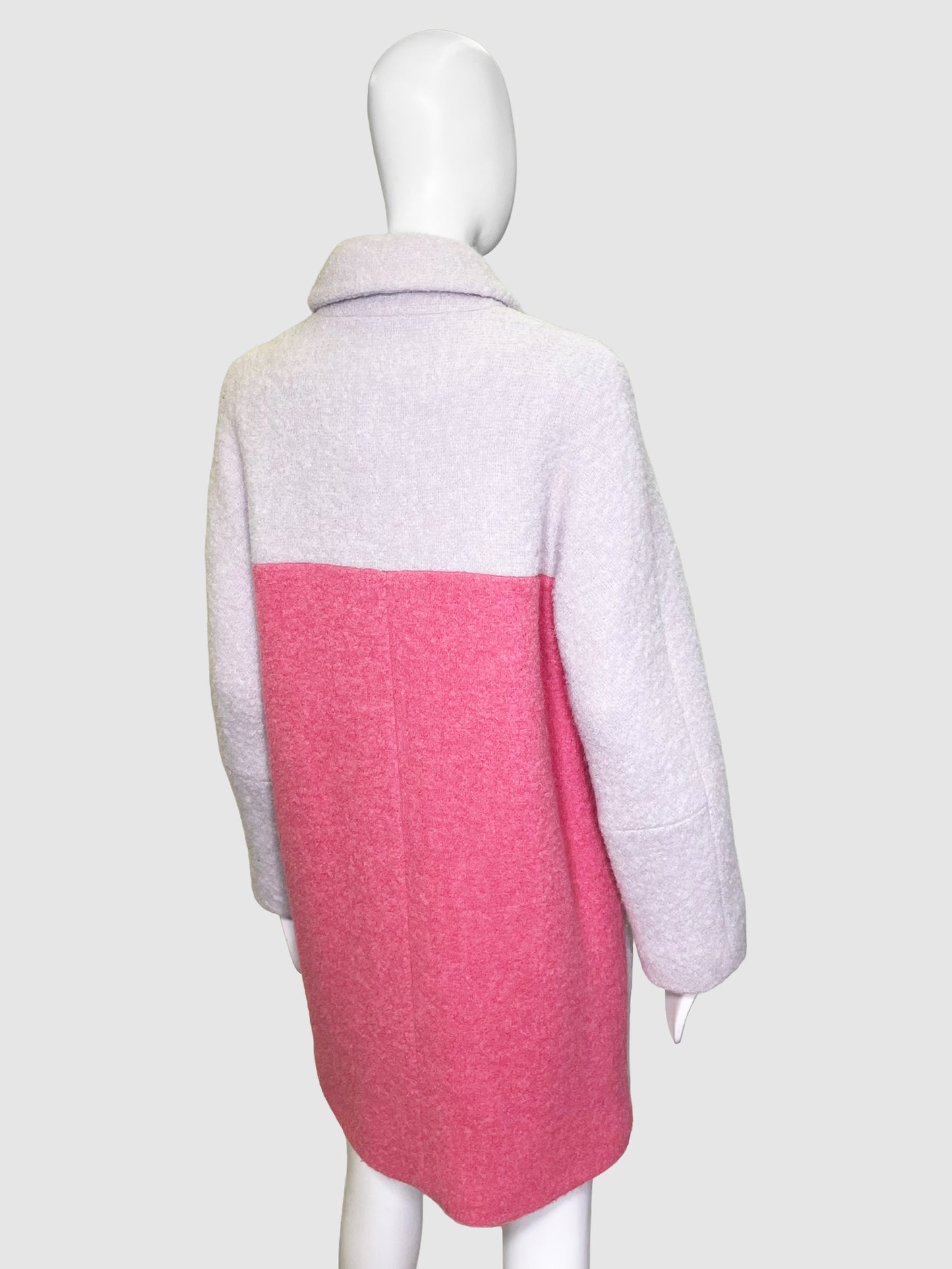 Rosso35 Grey and Pink Wool Coat - Size 44